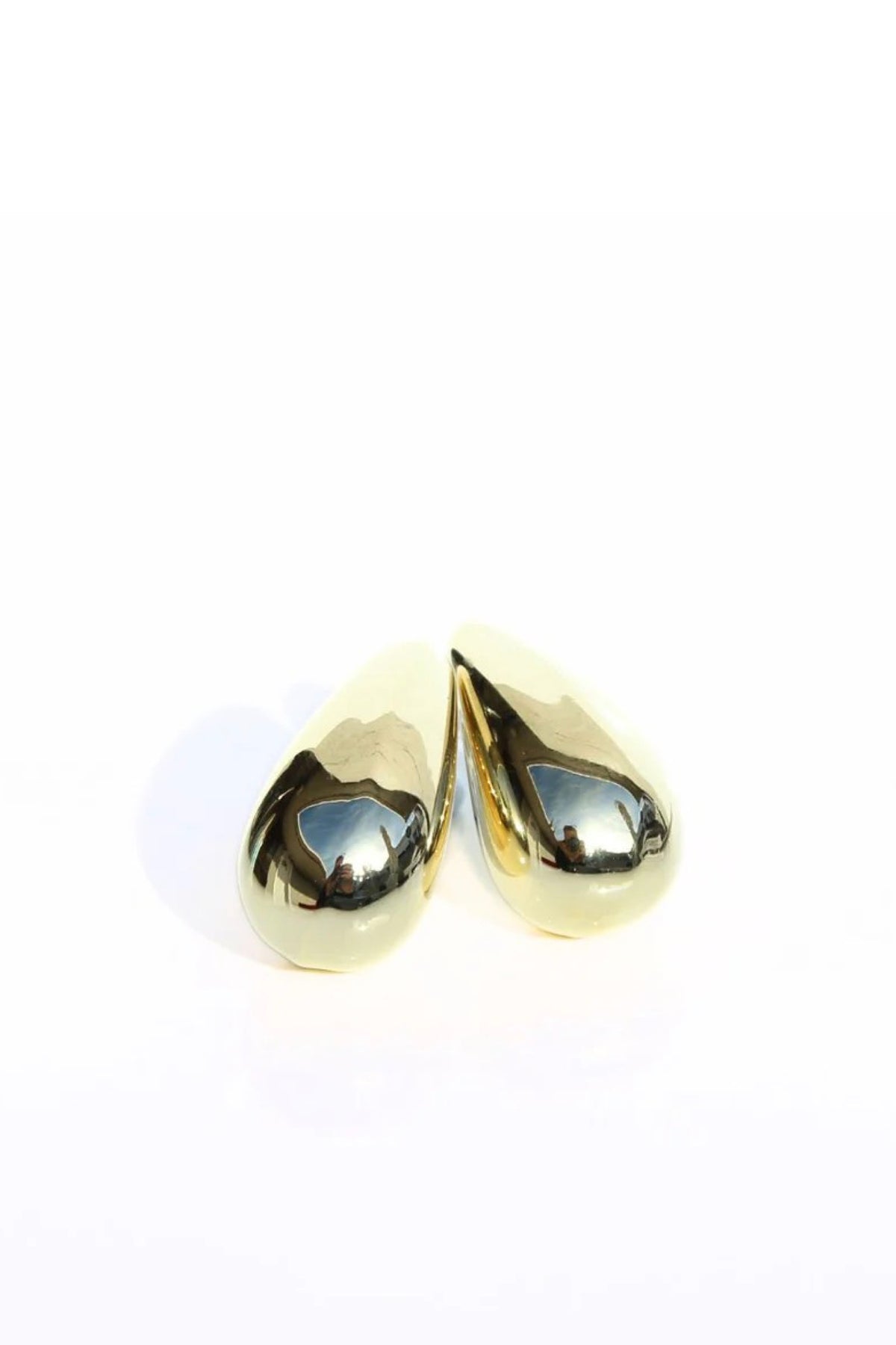 Tear Drop Gold Earrings Large