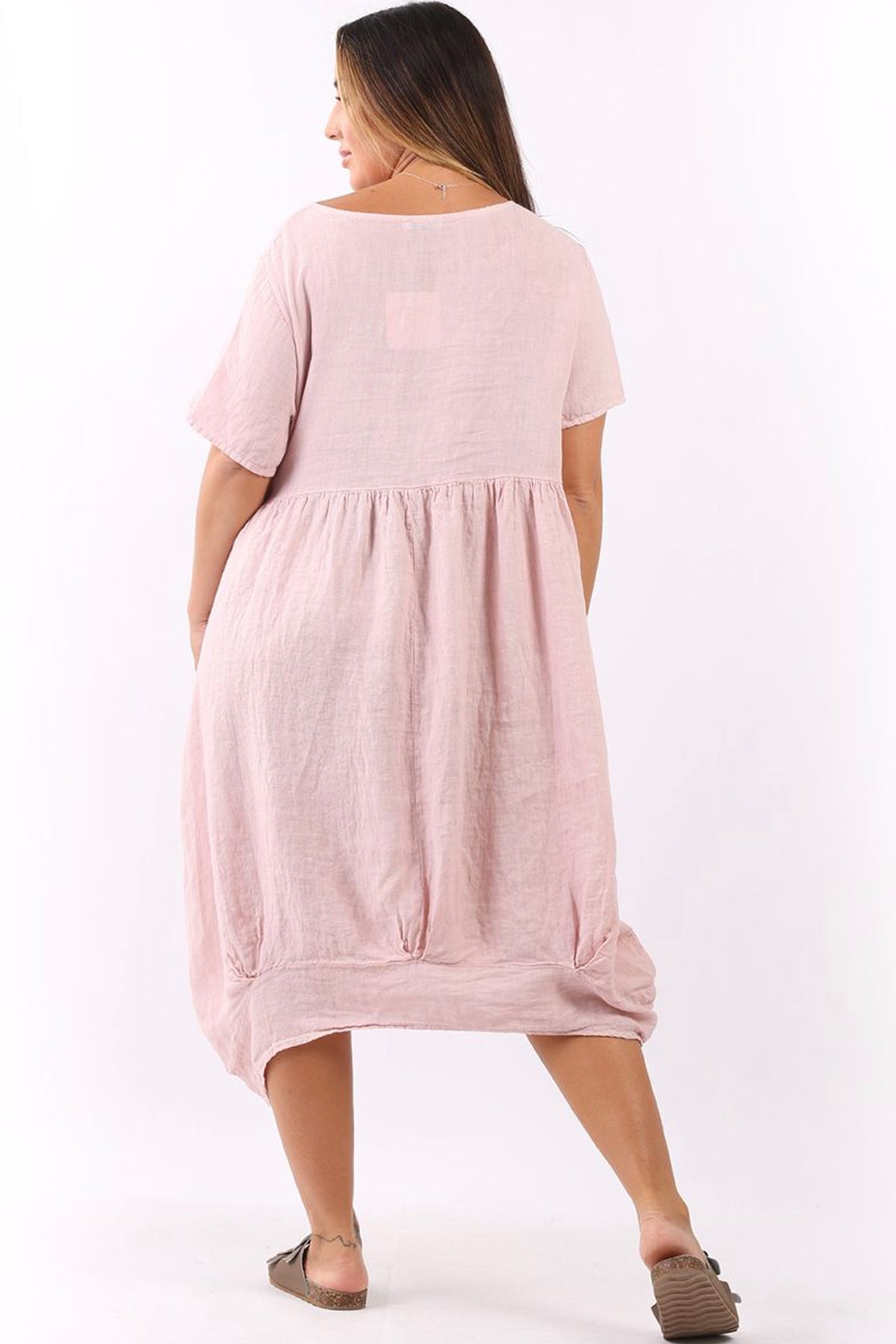 Mila Linen Dress Pale Pink - PREORDER DELIVERY MID SEPT