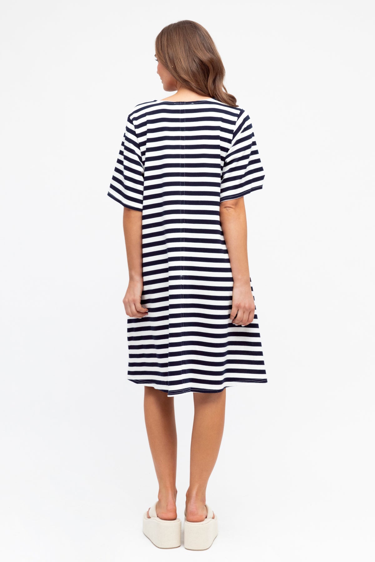 Navy White Stripe Dress