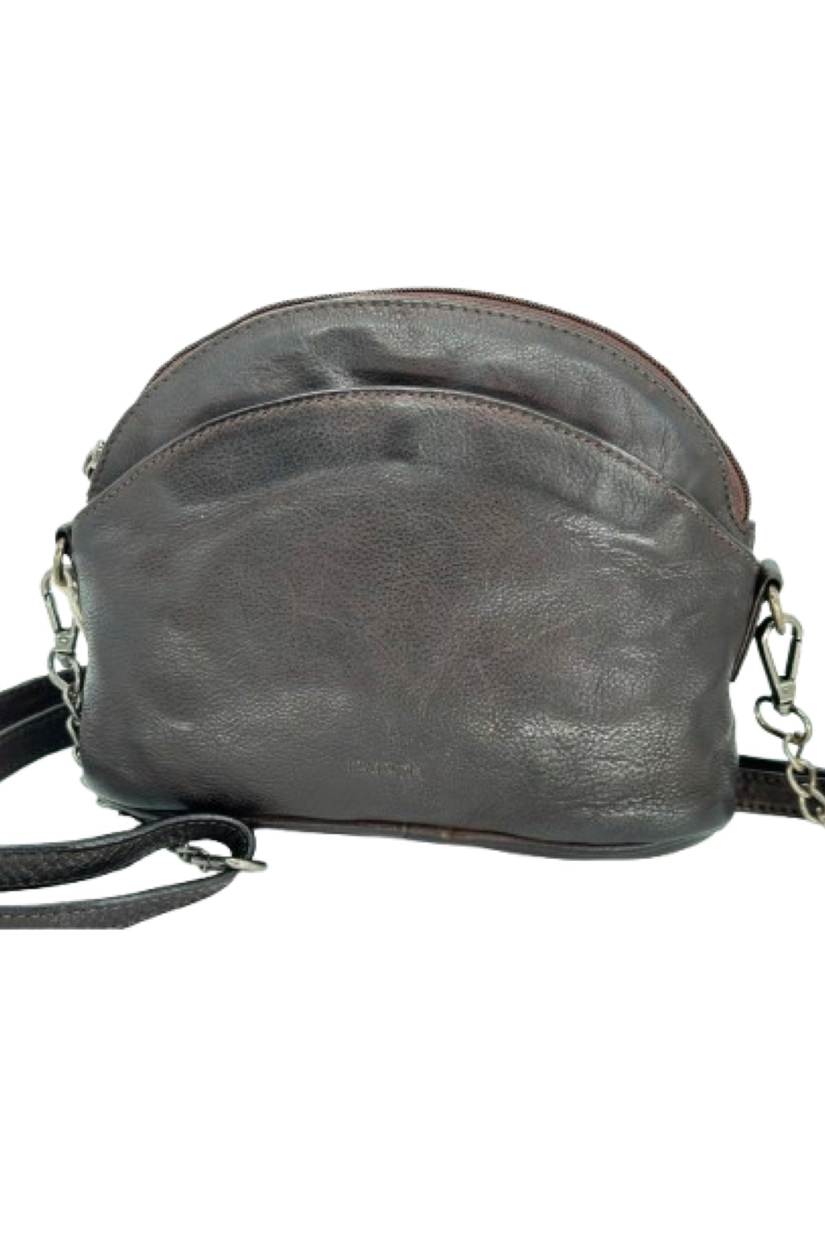 Moana Oval Bag With Gunmetal Chain Dark Chocolate