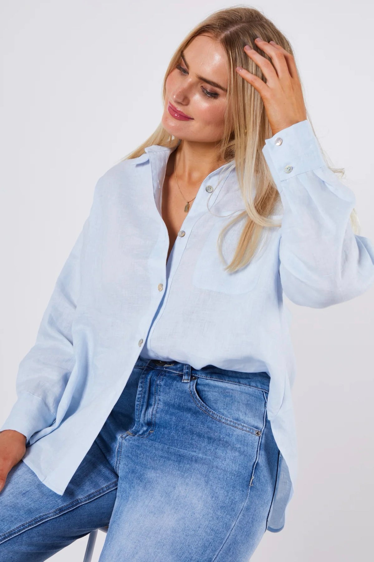 Brit Linen Shirt Blue