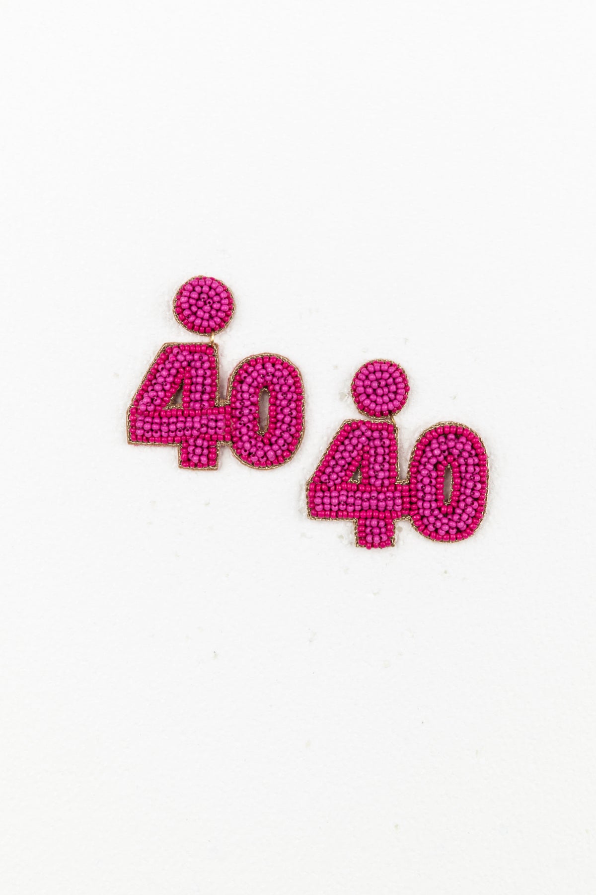 40th Earrings Pink