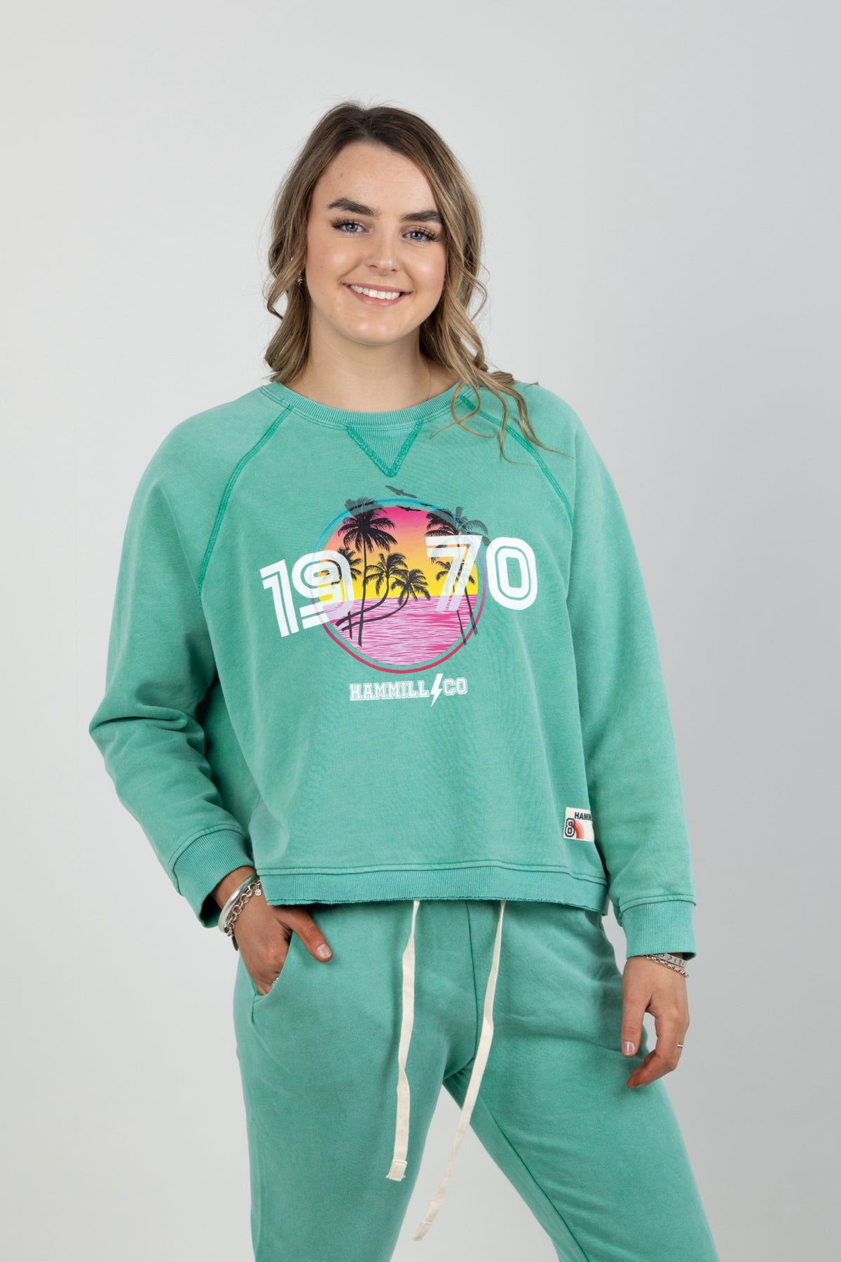 Vintage Beach Sweat Faded Jade