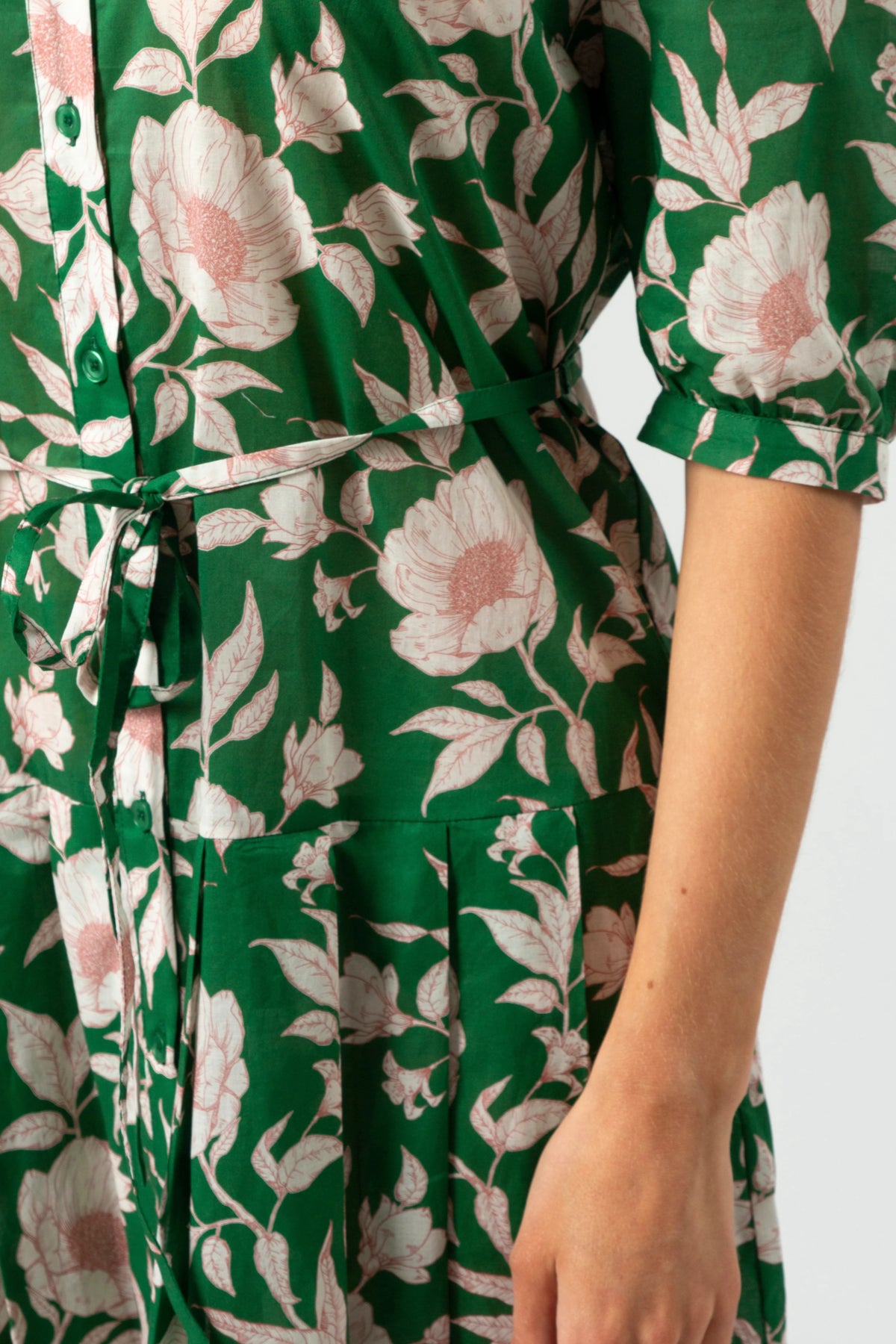 Amber Dress Vintage Green Floral