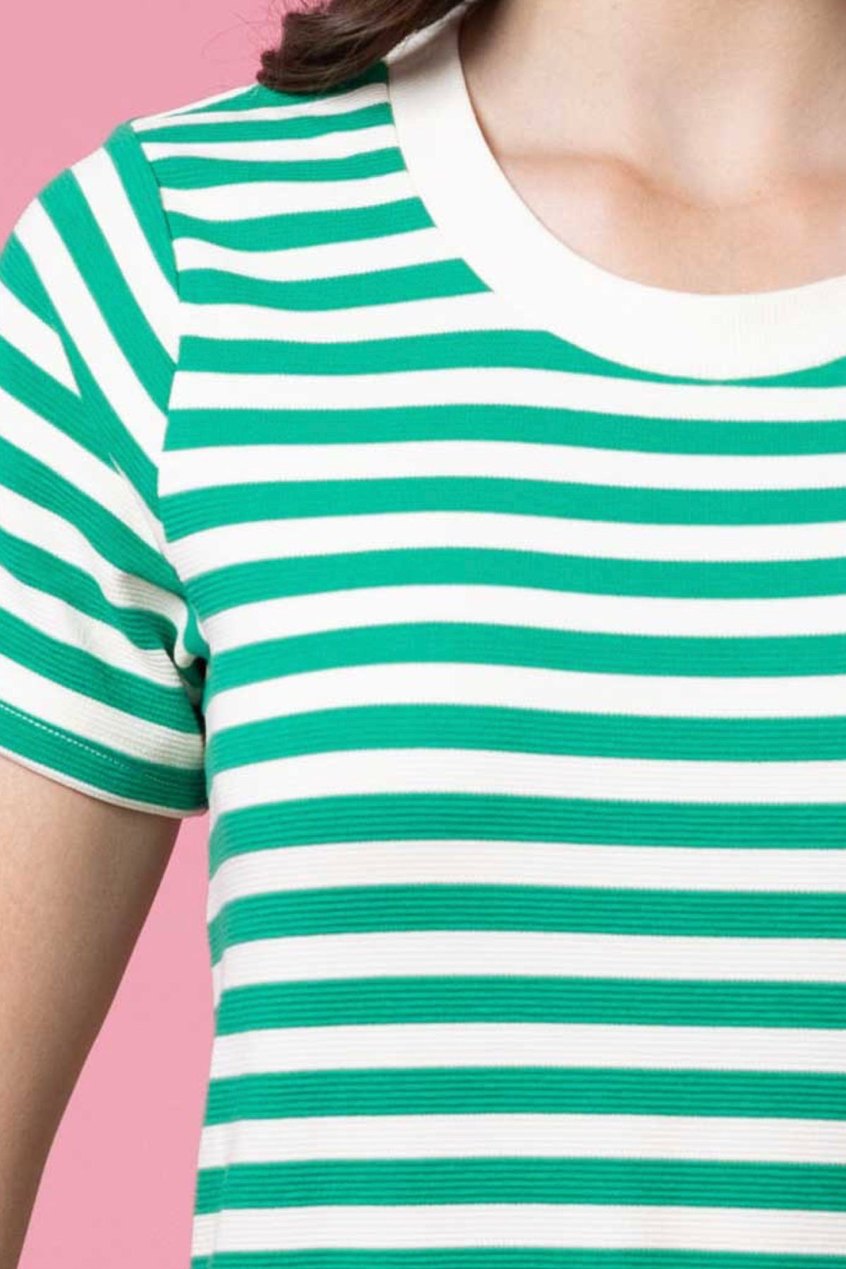 Frankie Dress Green Stripe