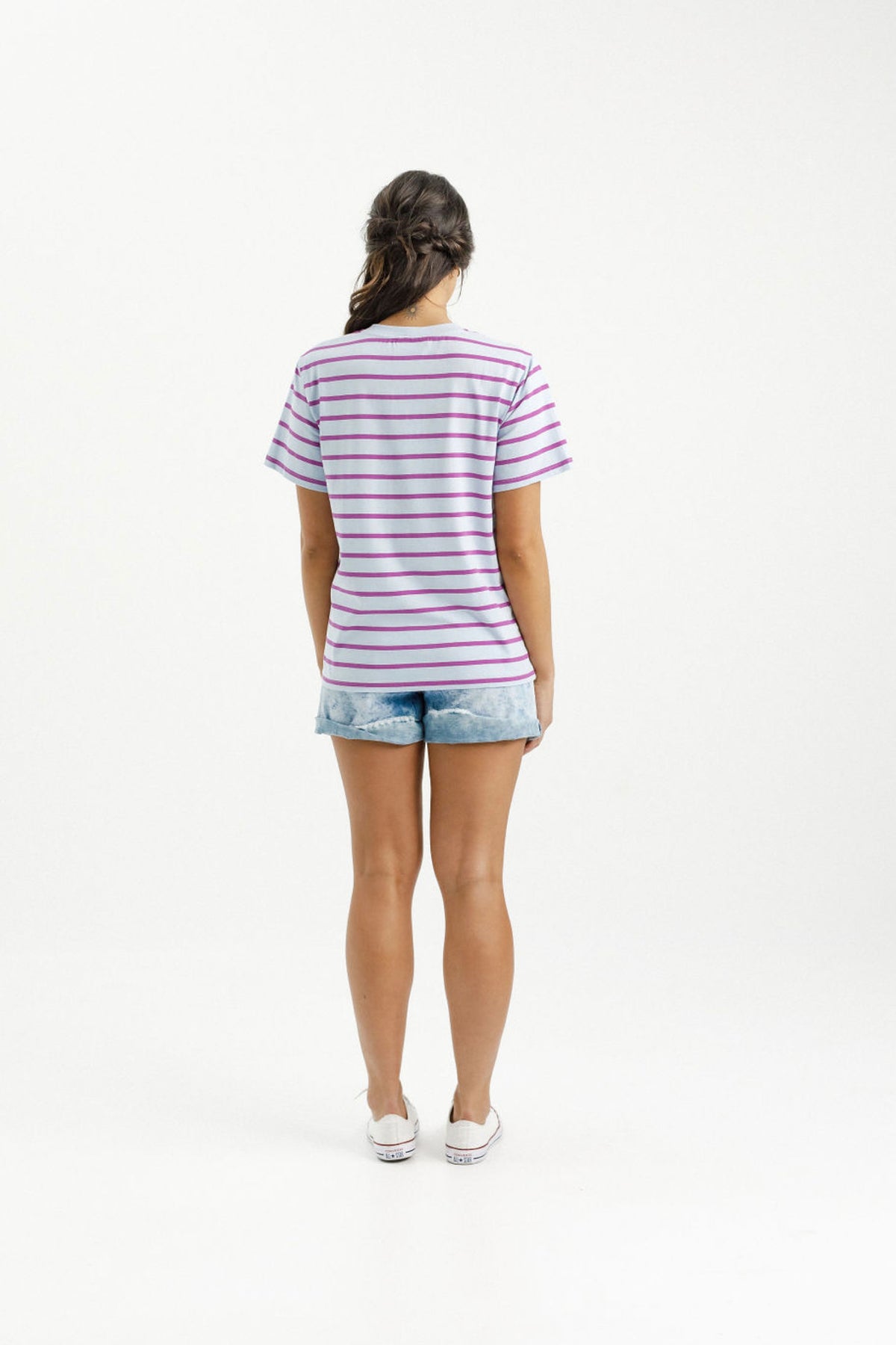 Chris Tee Orchid Stripe With White X