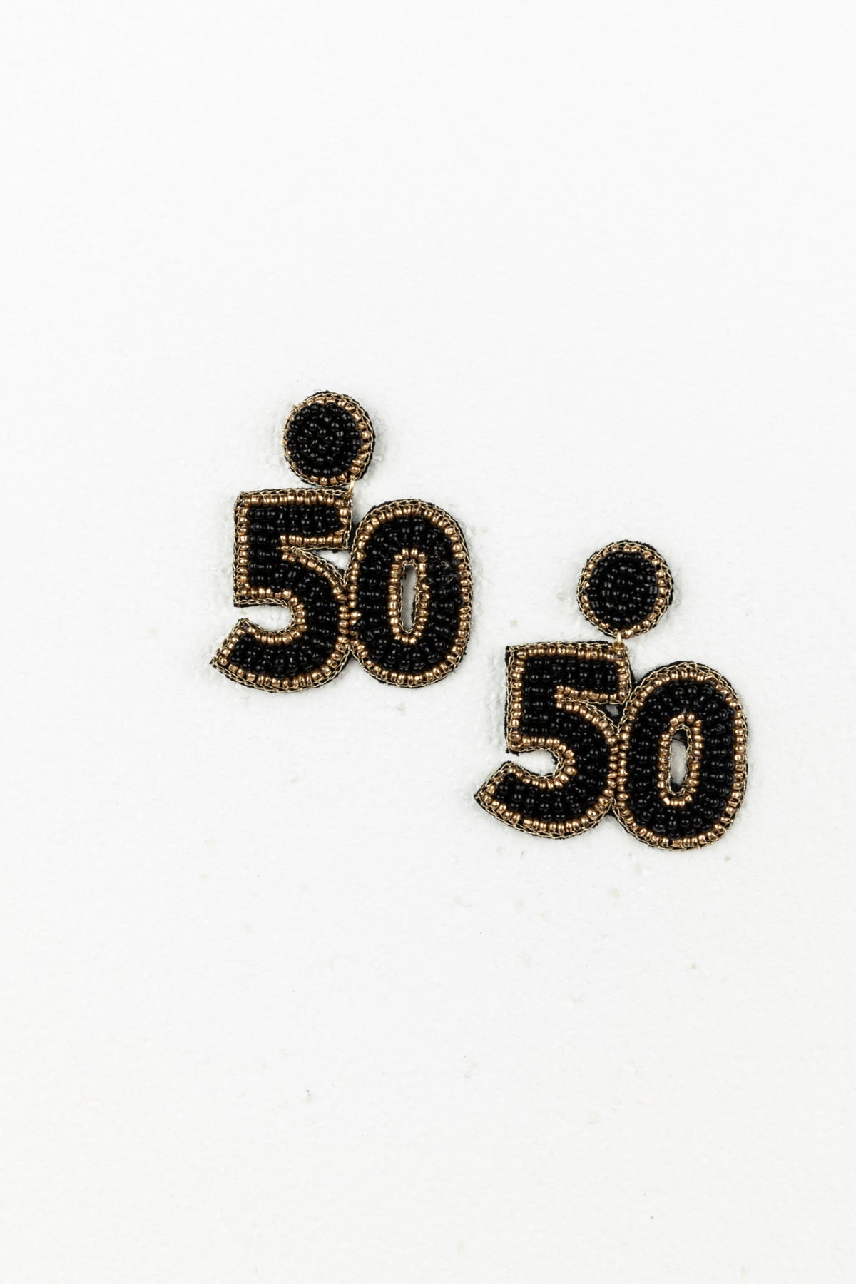 50th Earrings Black