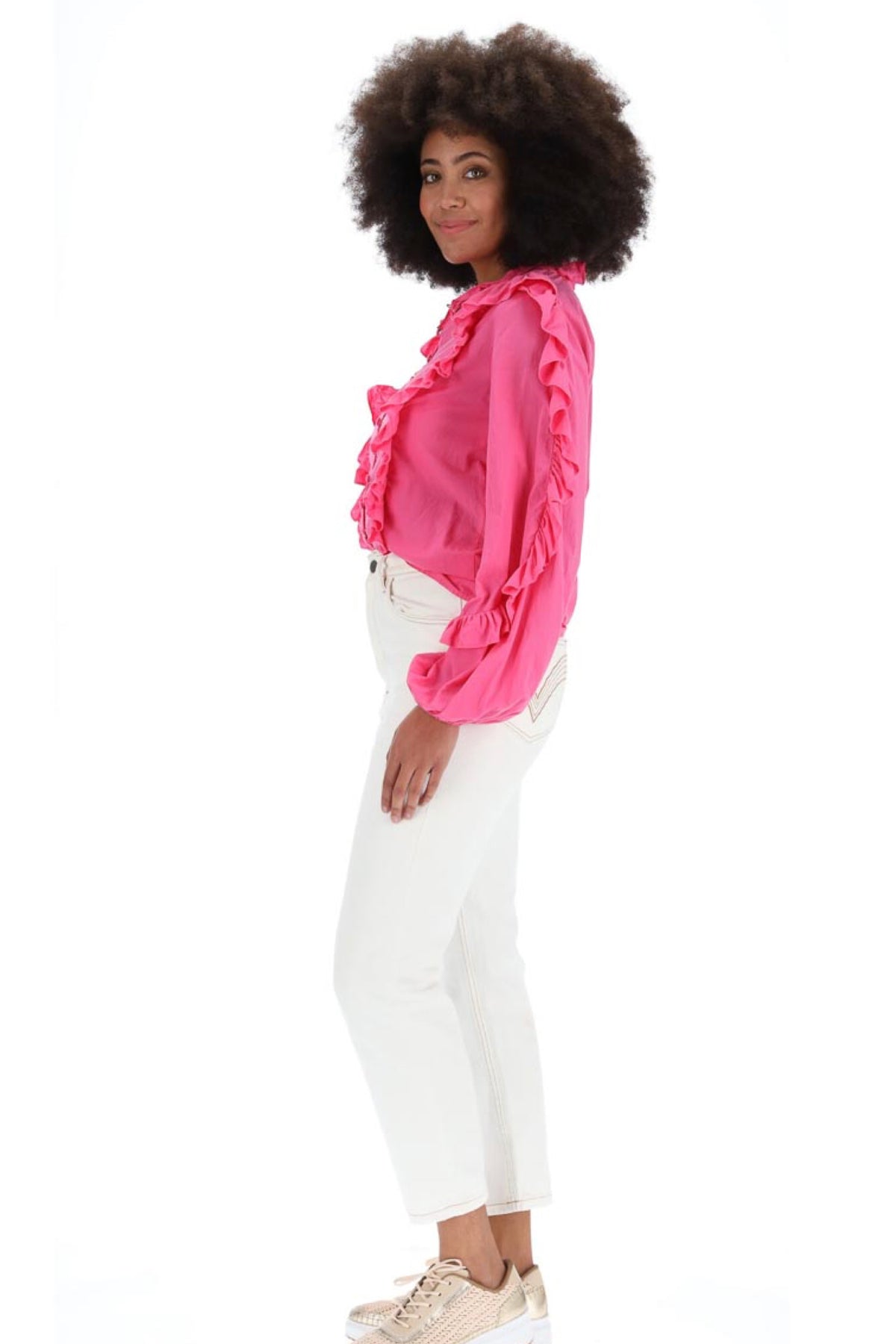 Camie Cotton Blouse Pink