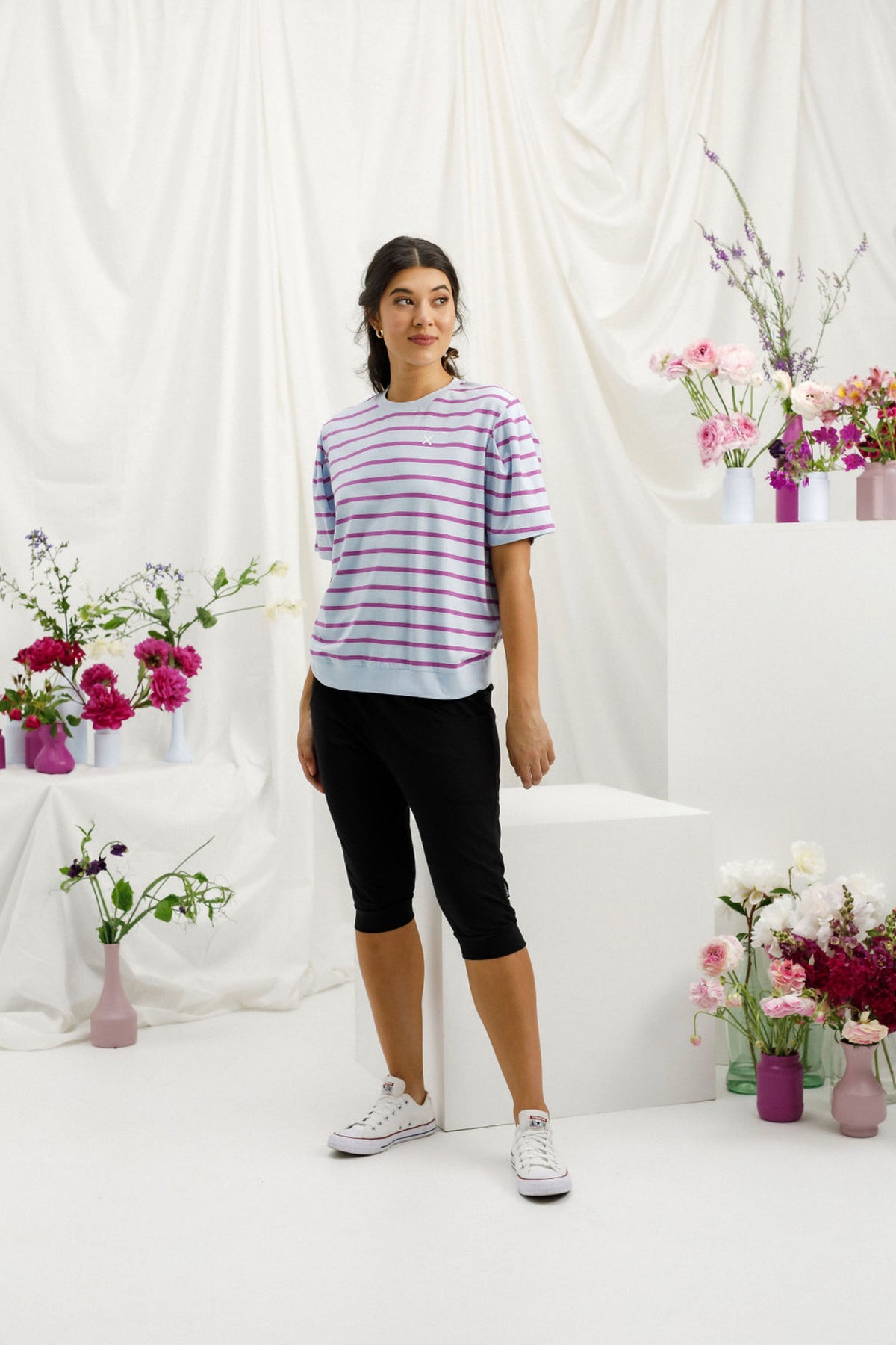 Wylder Tee Orchid Stripe Wth Mini X