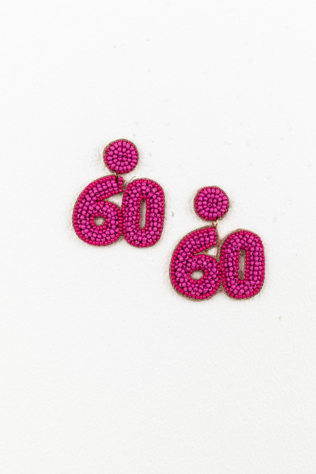 60th Earrings Pink