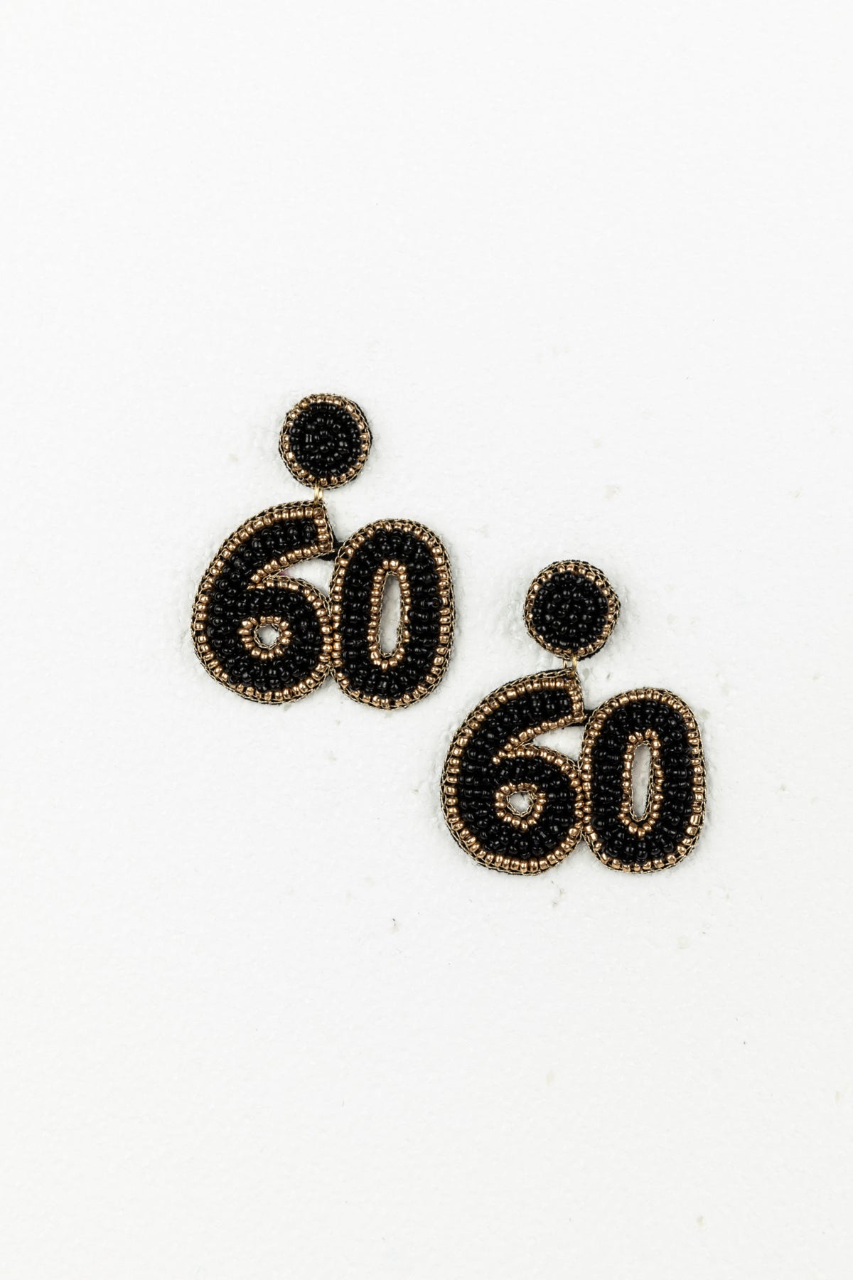 60th Earrings Black