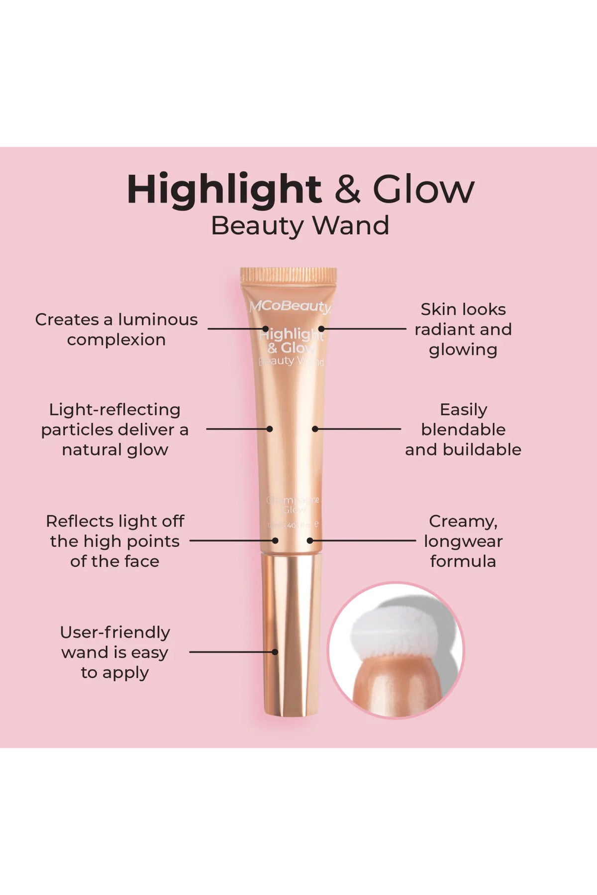 Highlight & Glow Beauty Wand Champagne Glow