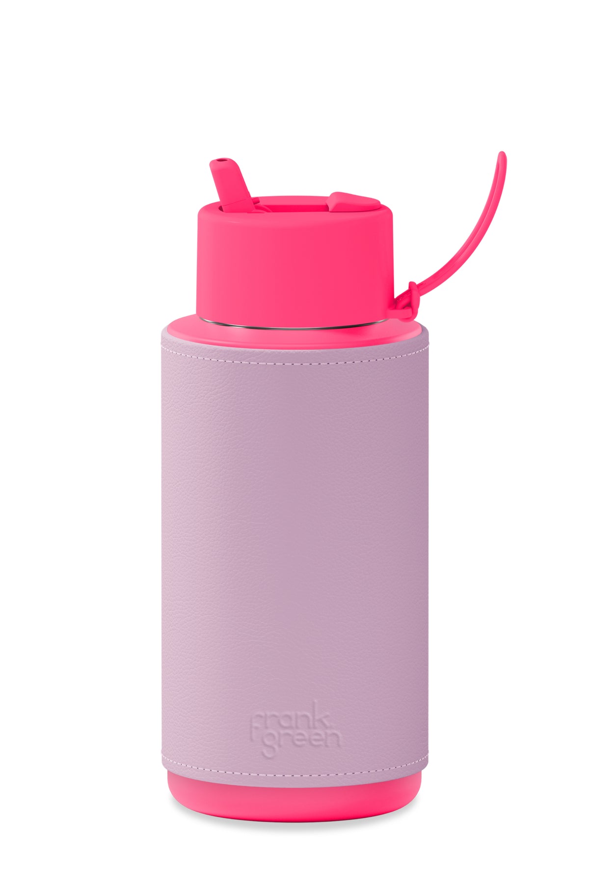 Neon Pink/Lilac Haze Cactus Leather Sleeve 34oz Reusable Bottle