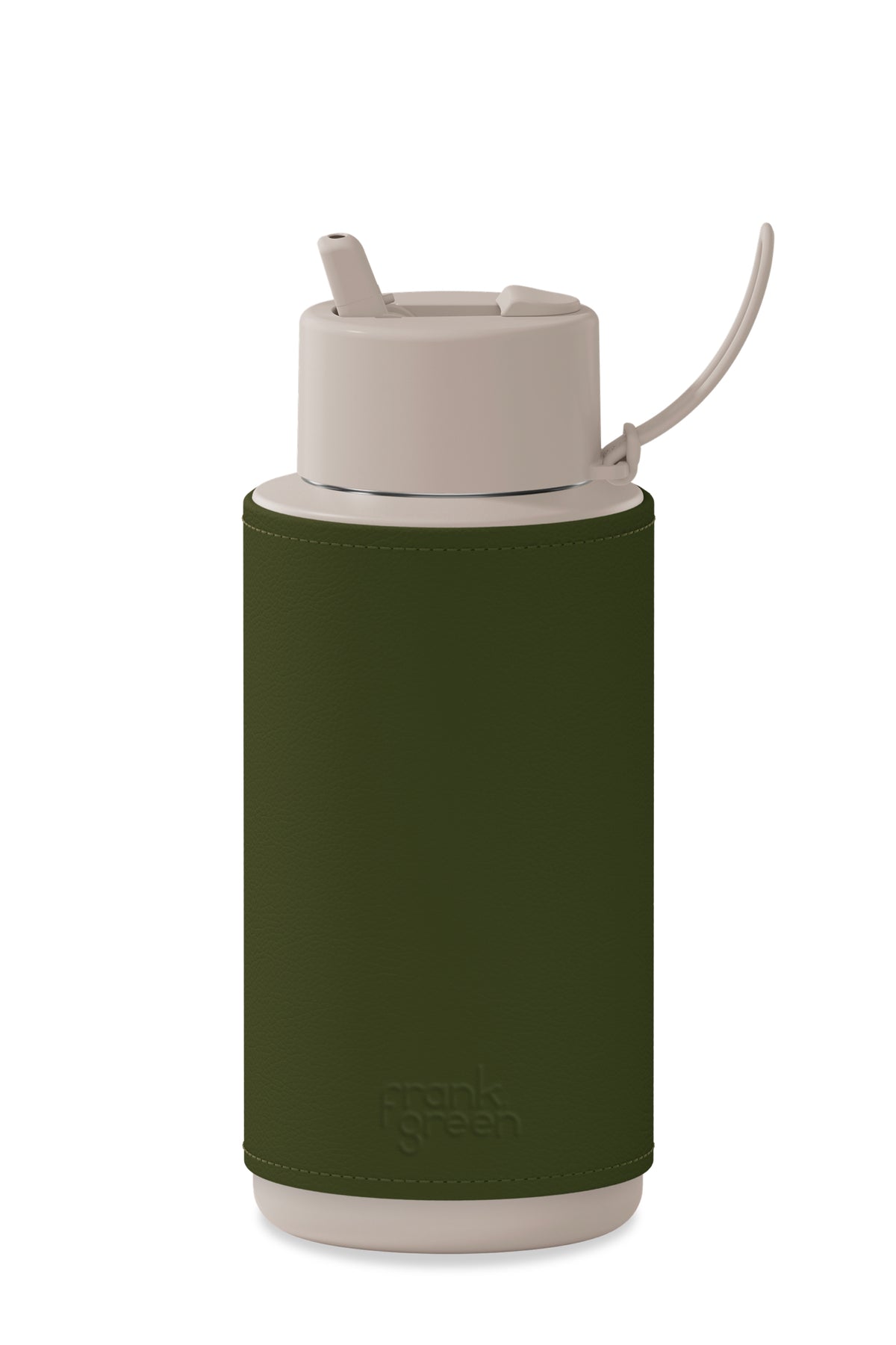 Moon Dust/Khaki Cactus Leather Sleeve 34oz Reusable Bottle