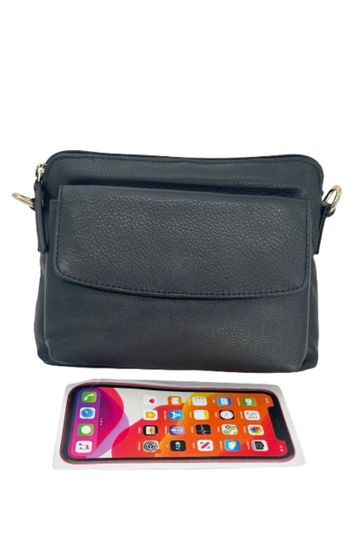 Tessa Front Pocket Small Black Bag