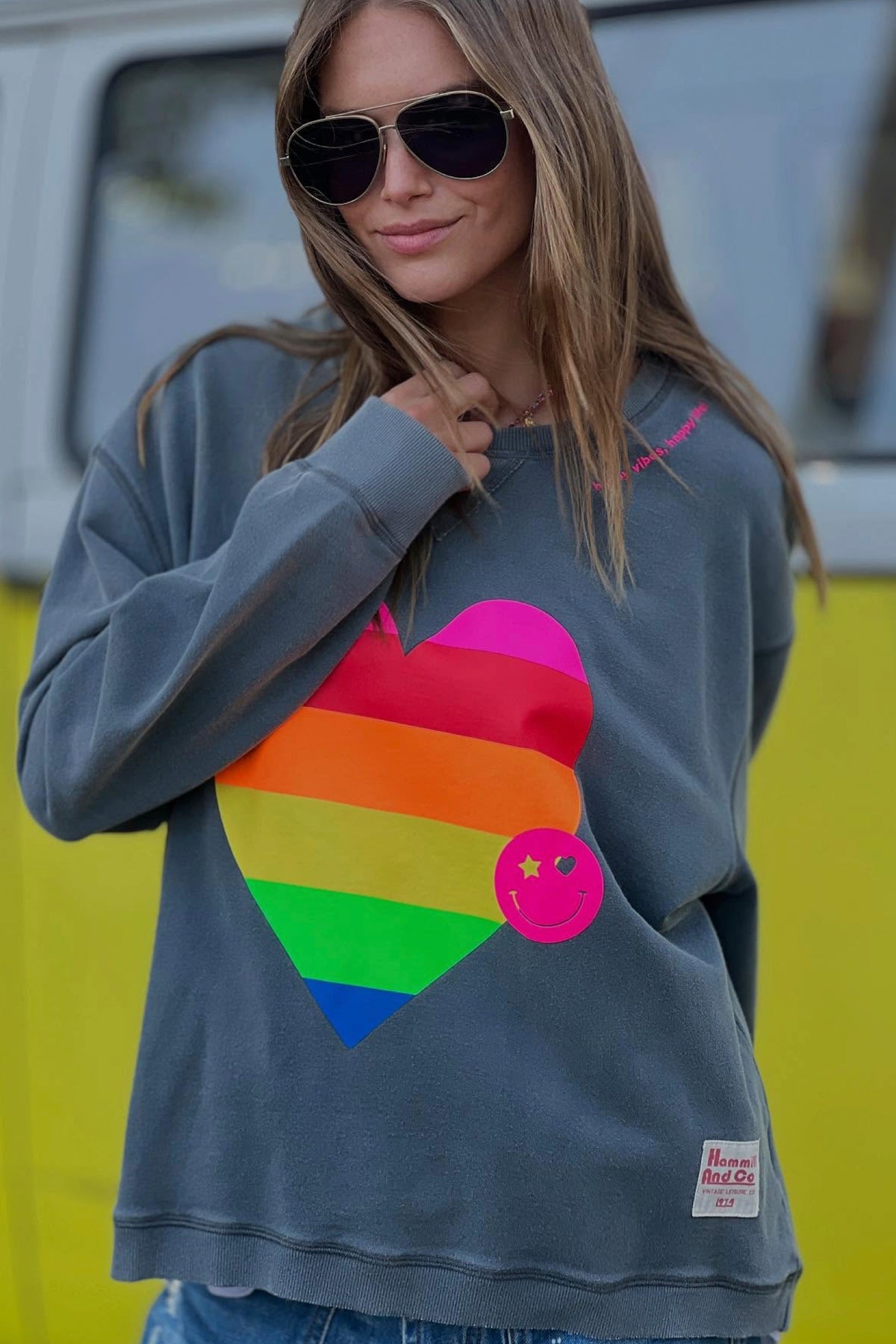 Vintage Heart Sweat Charcoal - PREORDER DUE END FEB