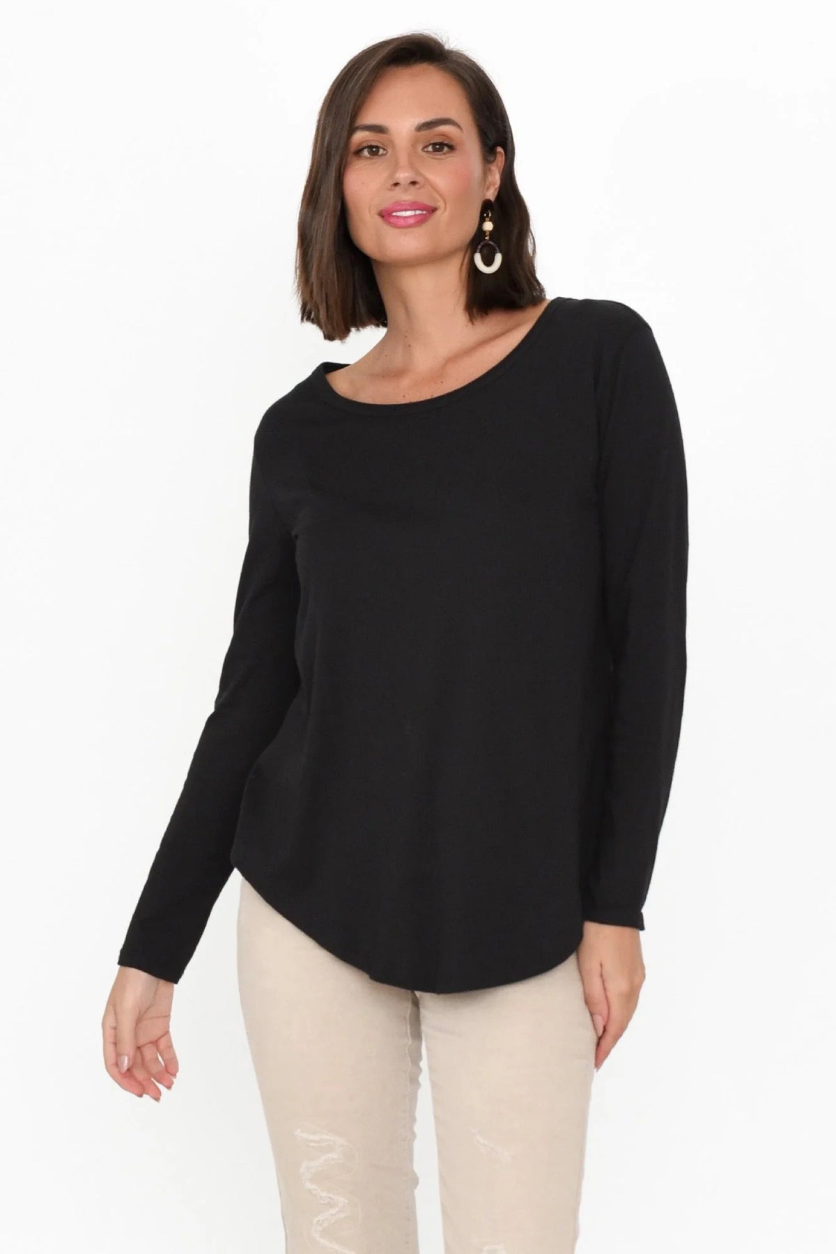 Megan Long Sleeve Top Black