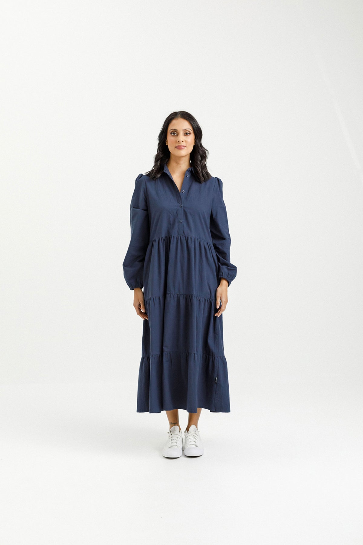 Long Sleeve Khloe Dress Indigo Blue