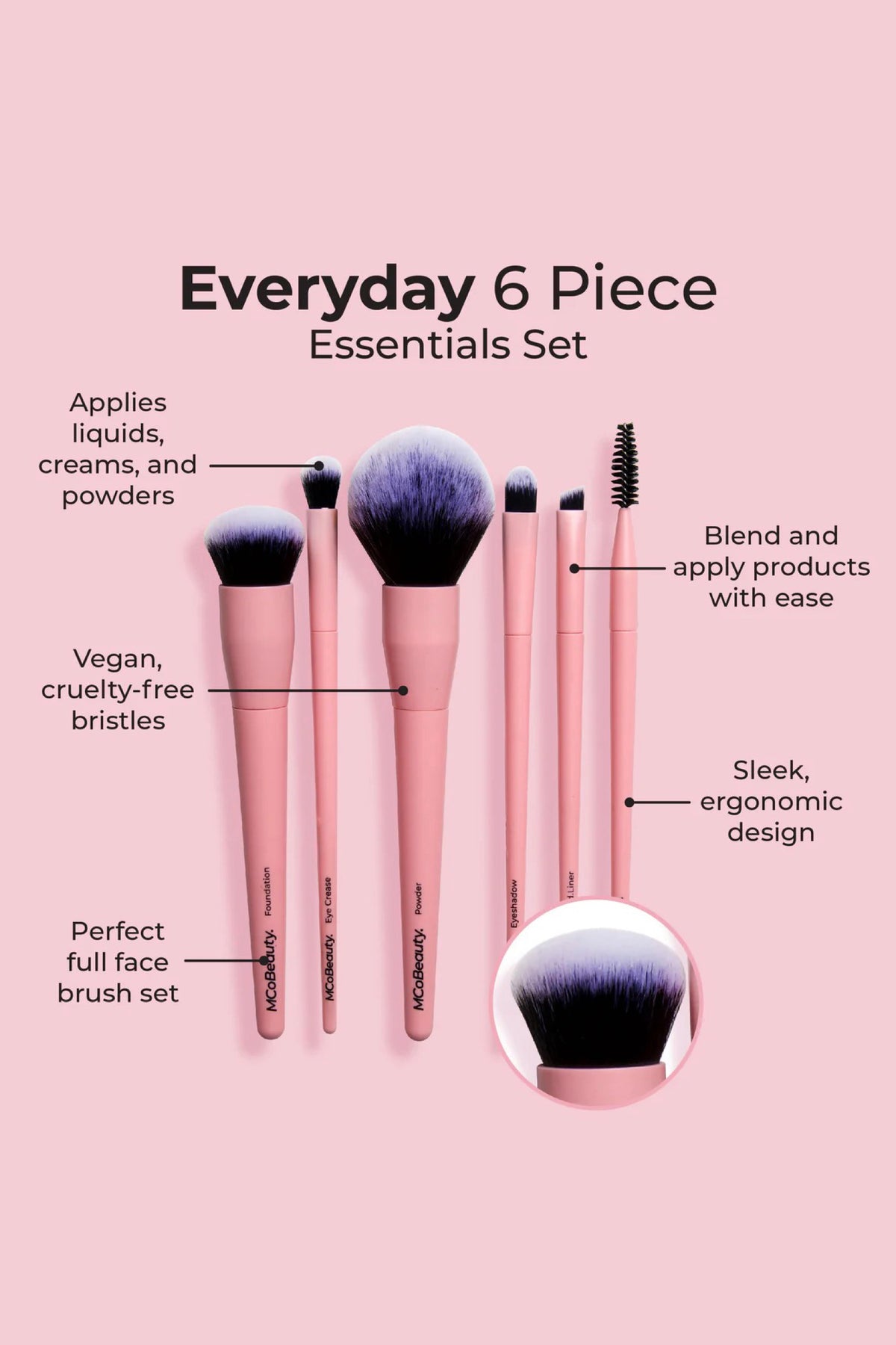 Everyday 6 Piece Essential Brush Set