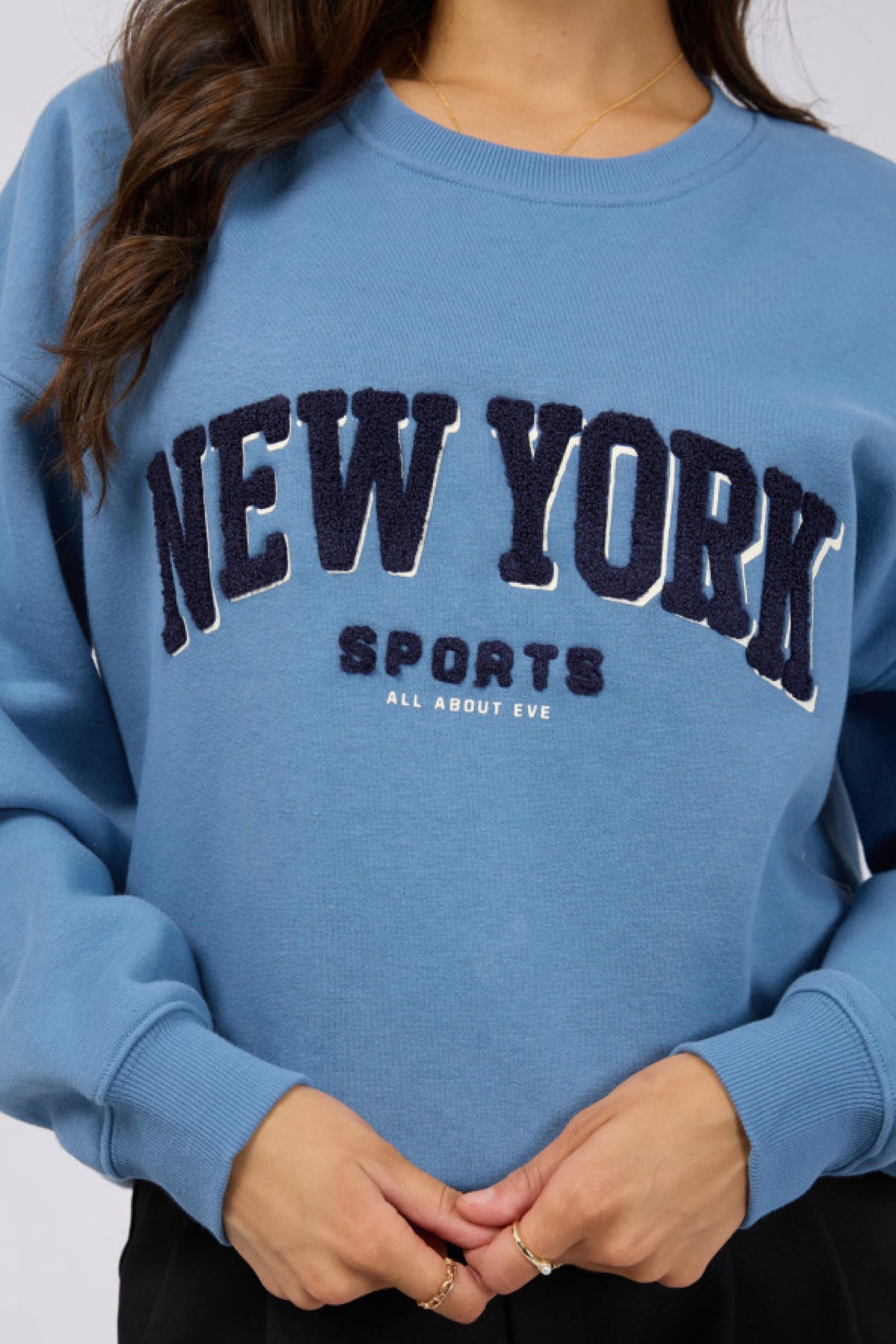 New York Oversized Crew Blue