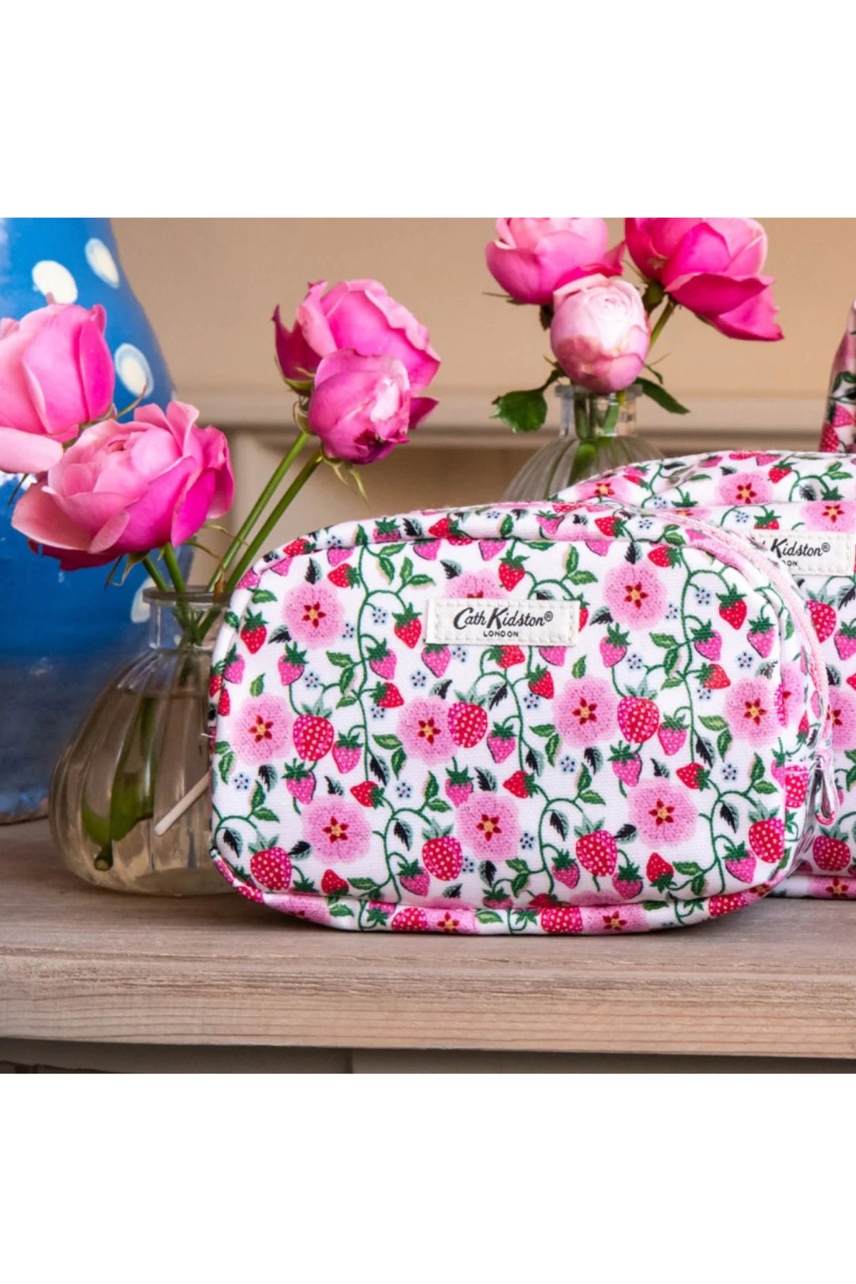 Cath Kidston Makeup Bag With Mirror Strawberry Pink/Red