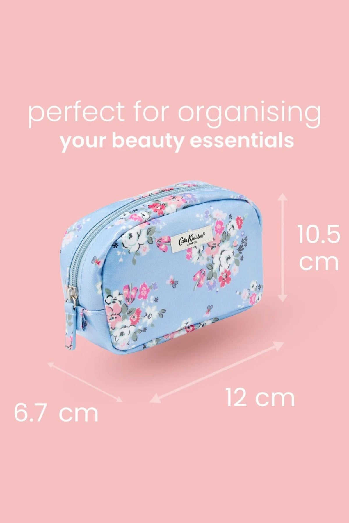 Cath Kidston Makeup Bag With Mirror Pale Blue With Flowers