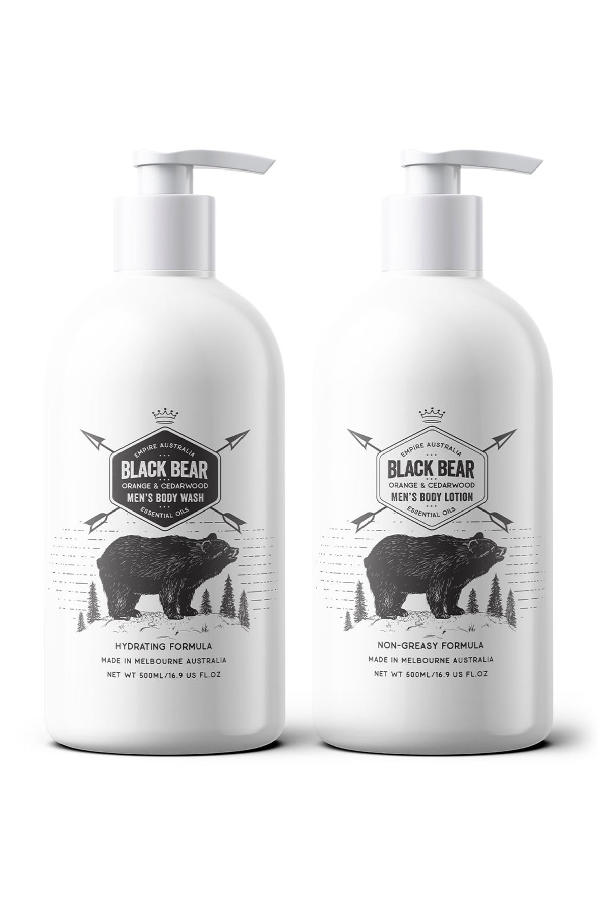 Black Bear Men’s Orange & Cedarwood Wash/ Lotion Duo Pack