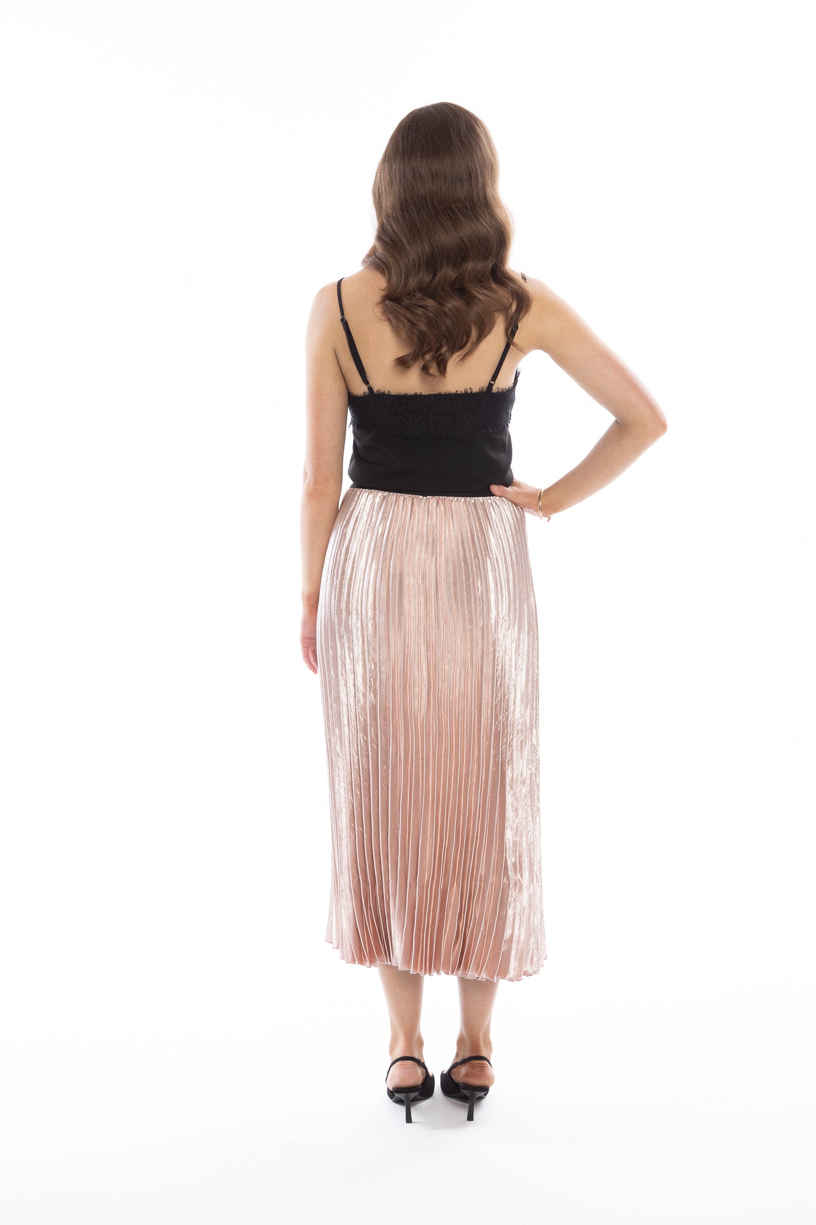 Sunray Pleated Skirt Rose Gold Mint Boutique LTD All Rights Reserved