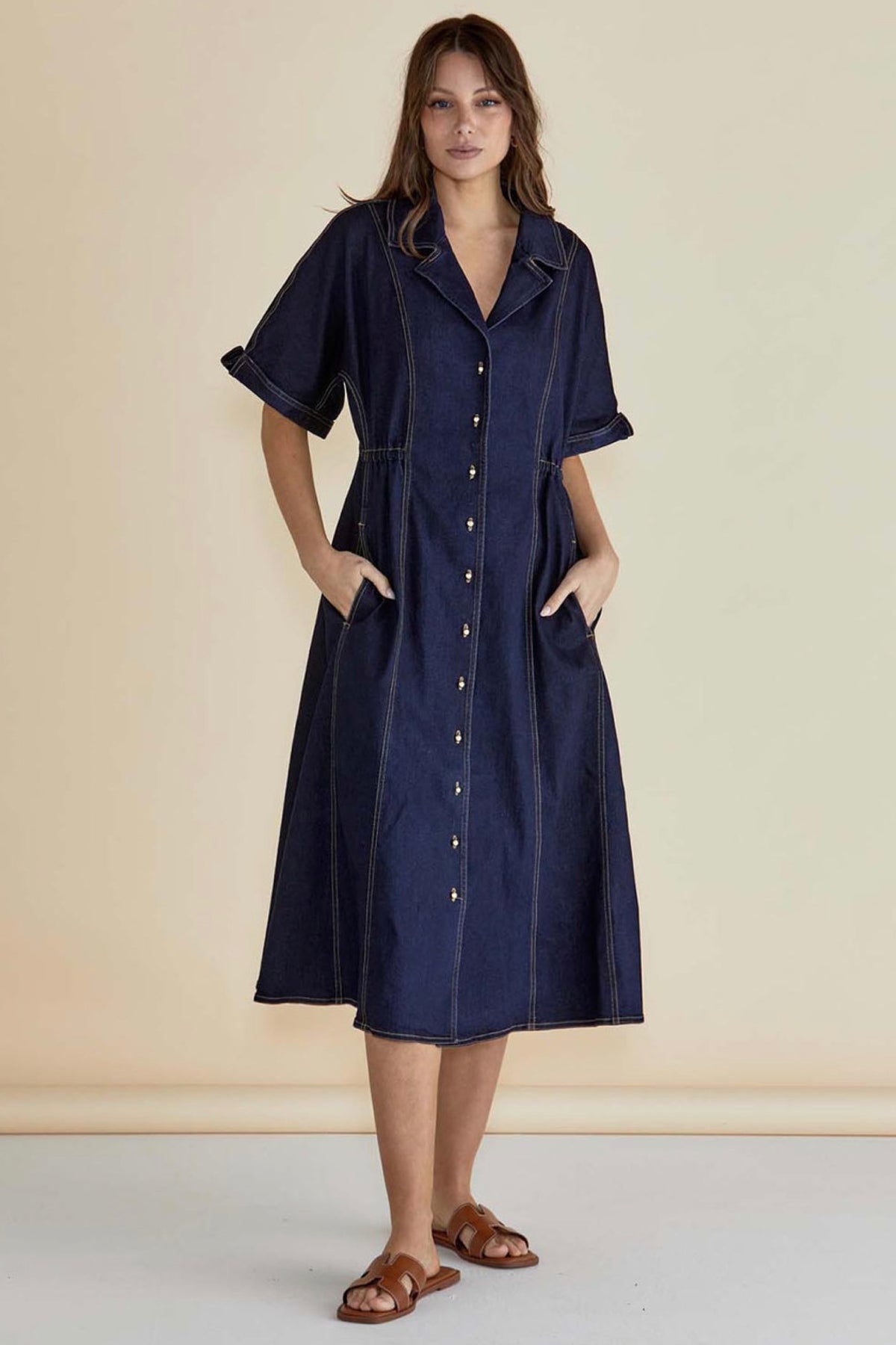 Dana Denim Dress Indigo Blue