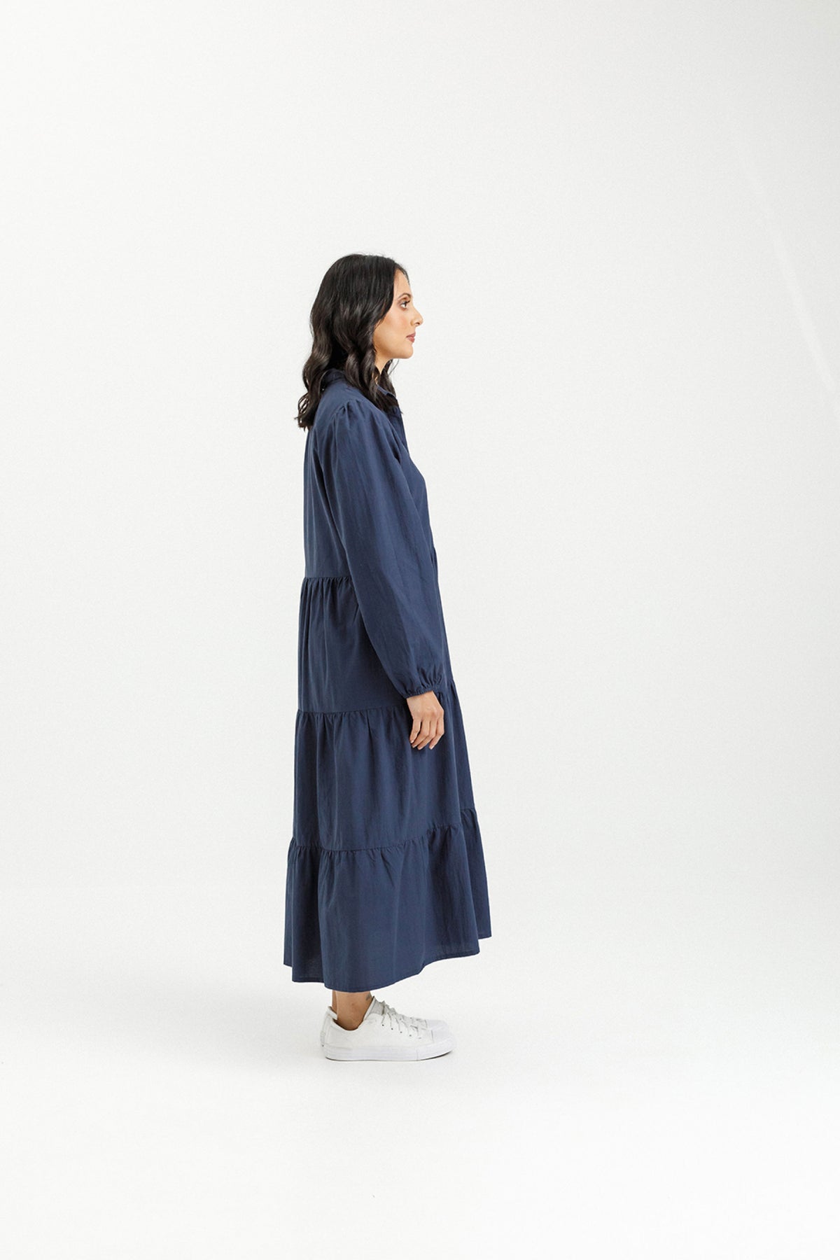 Long Sleeve Khloe Dress Indigo Blue