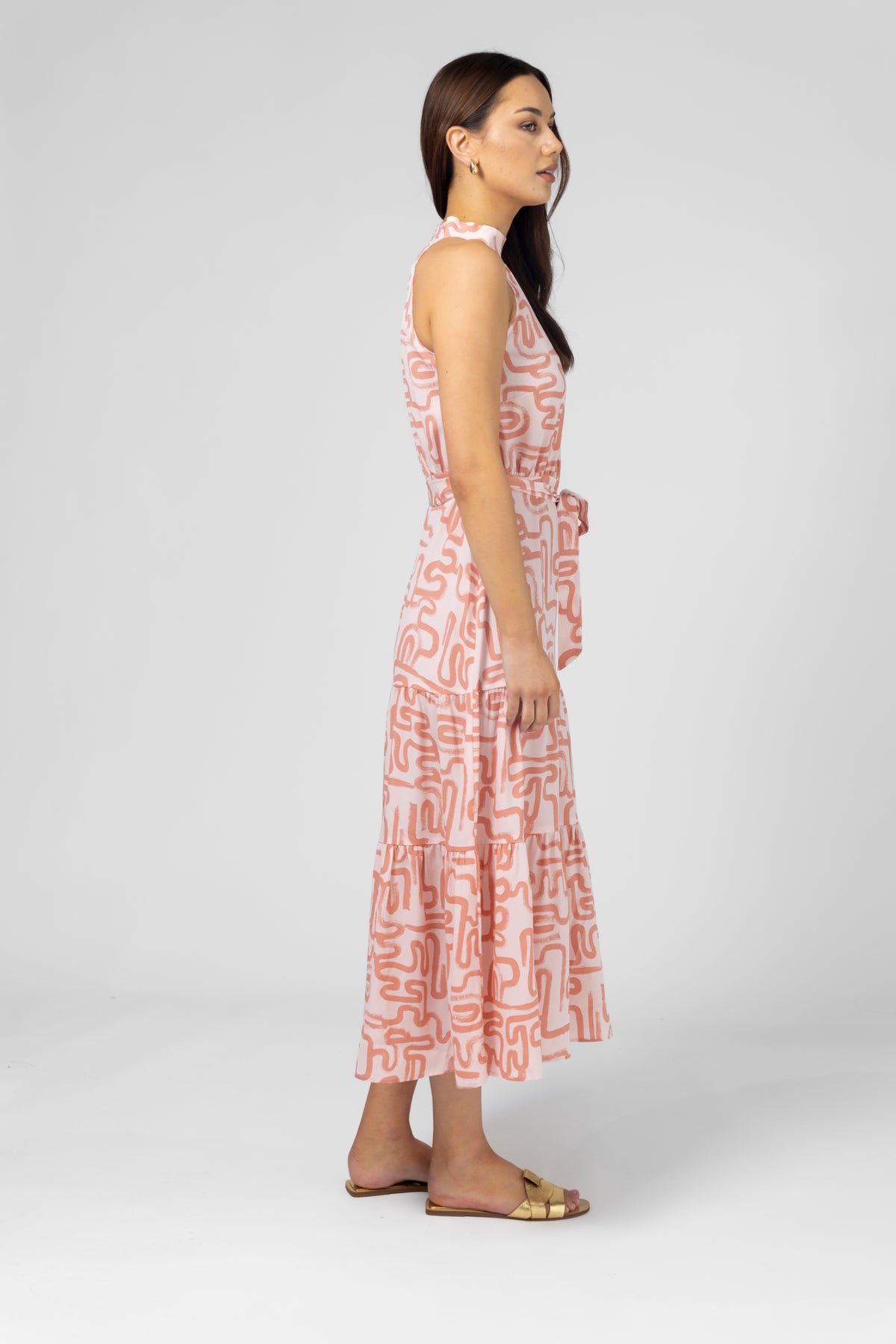 Henrietta Dress Blush Squiggle