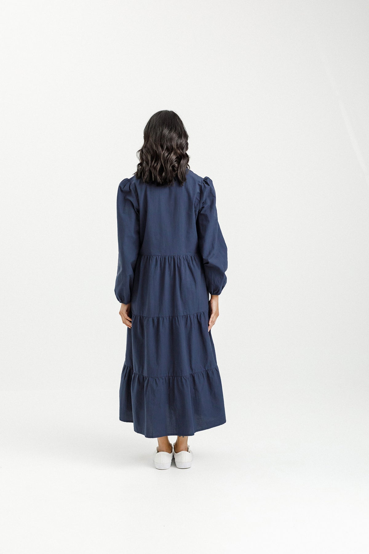 Long Sleeve Khloe Dress Indigo Blue