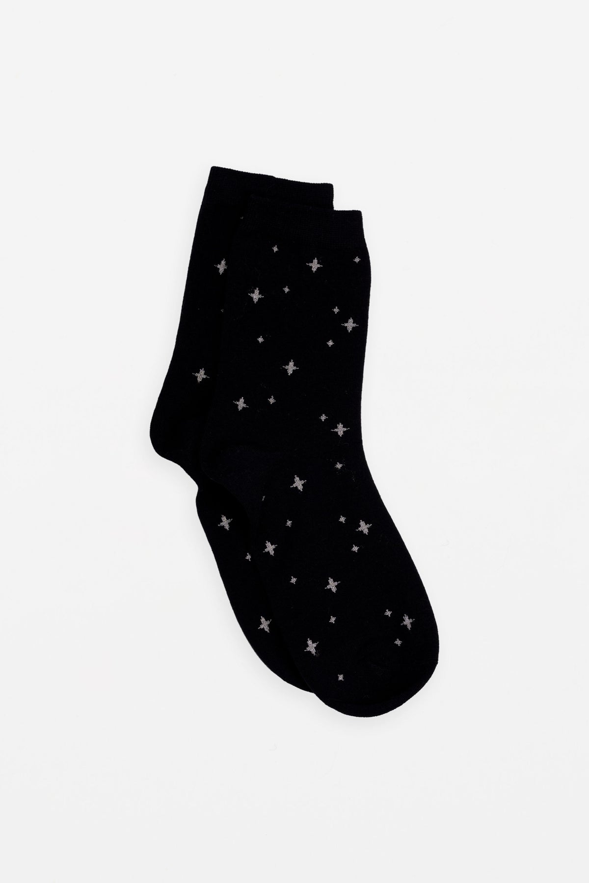 Socks Black With Mini Silver Stars