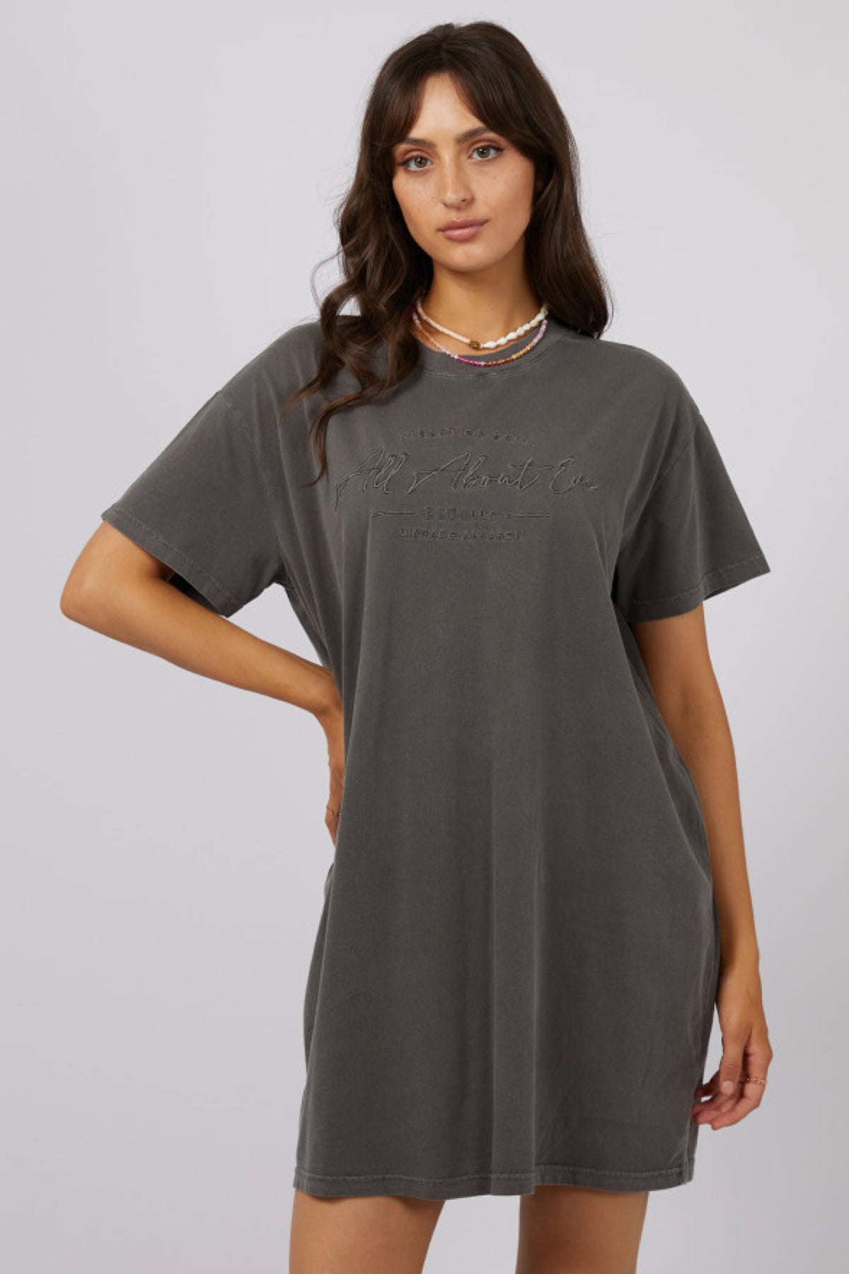 Classic Tee Dress Charcoal