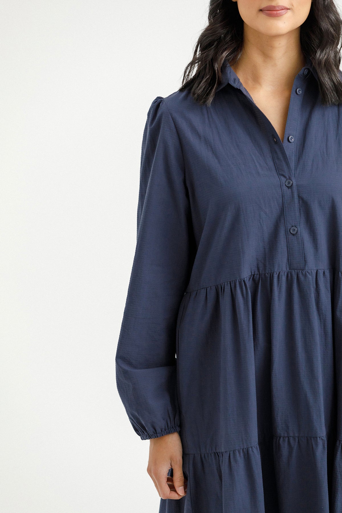 Long Sleeve Khloe Dress Indigo Blue