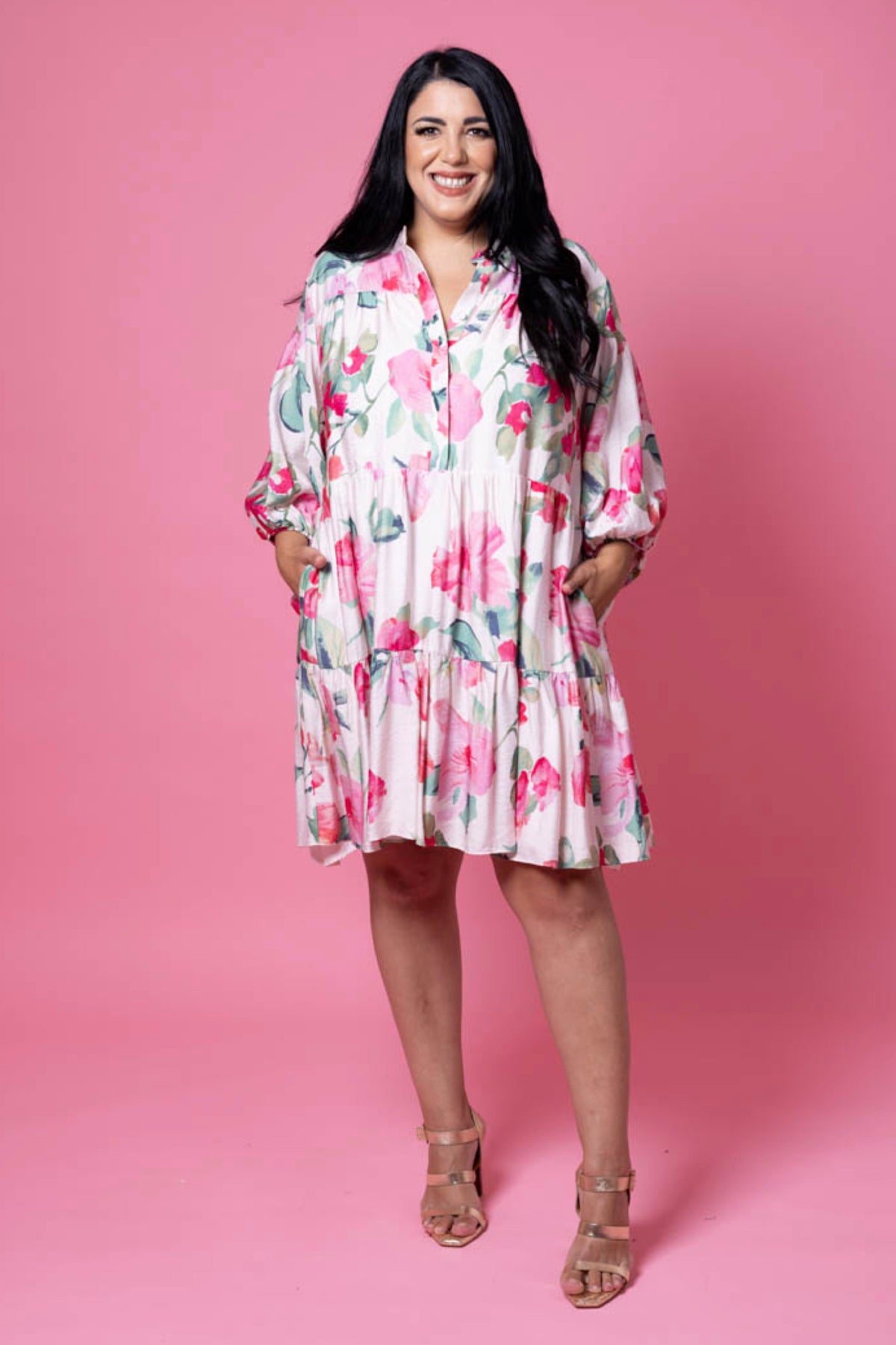 Miriam Shirt Dress Pink Floral