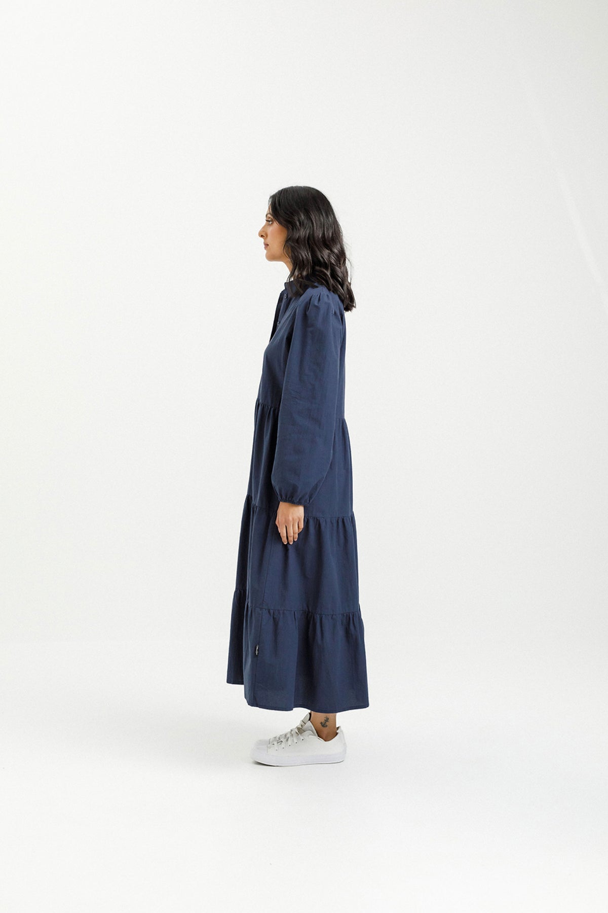 Long Sleeve Khloe Dress Indigo Blue