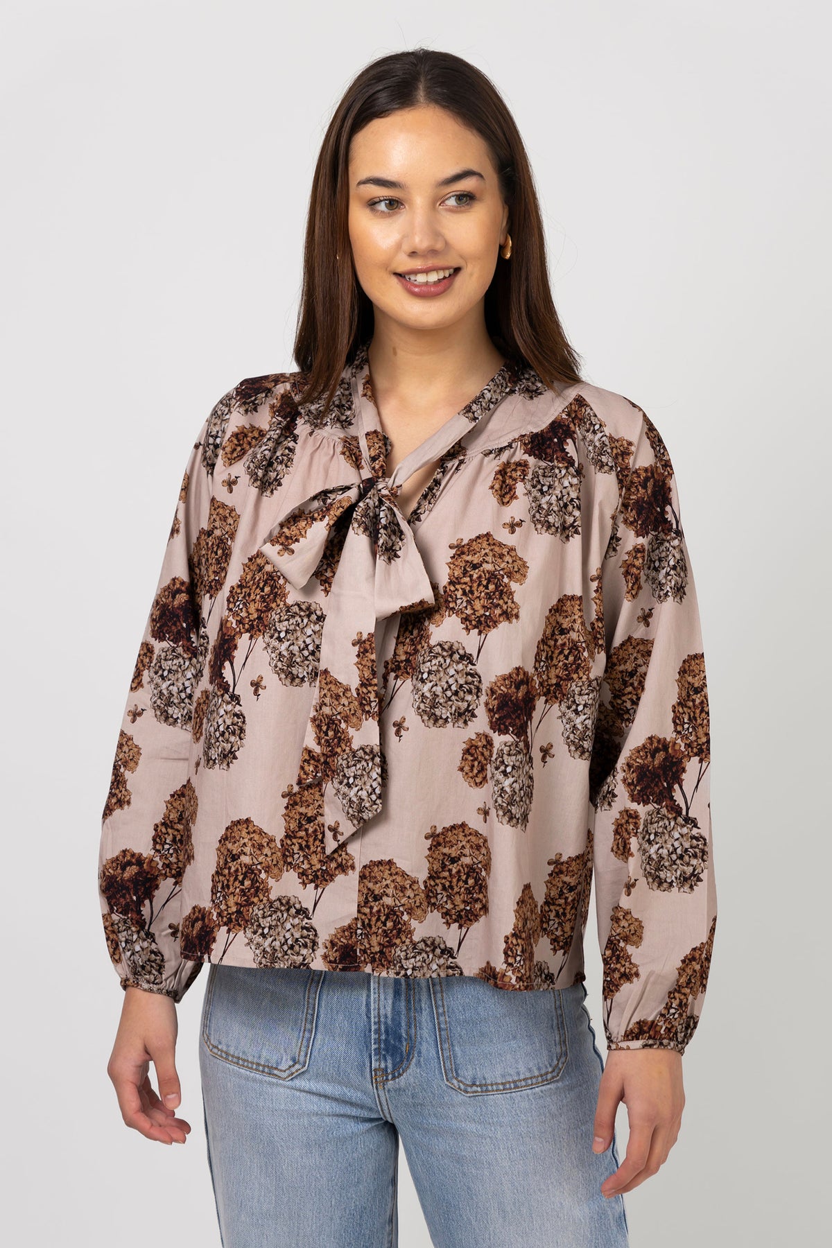 Bowie Blouse Blush Hydrangea