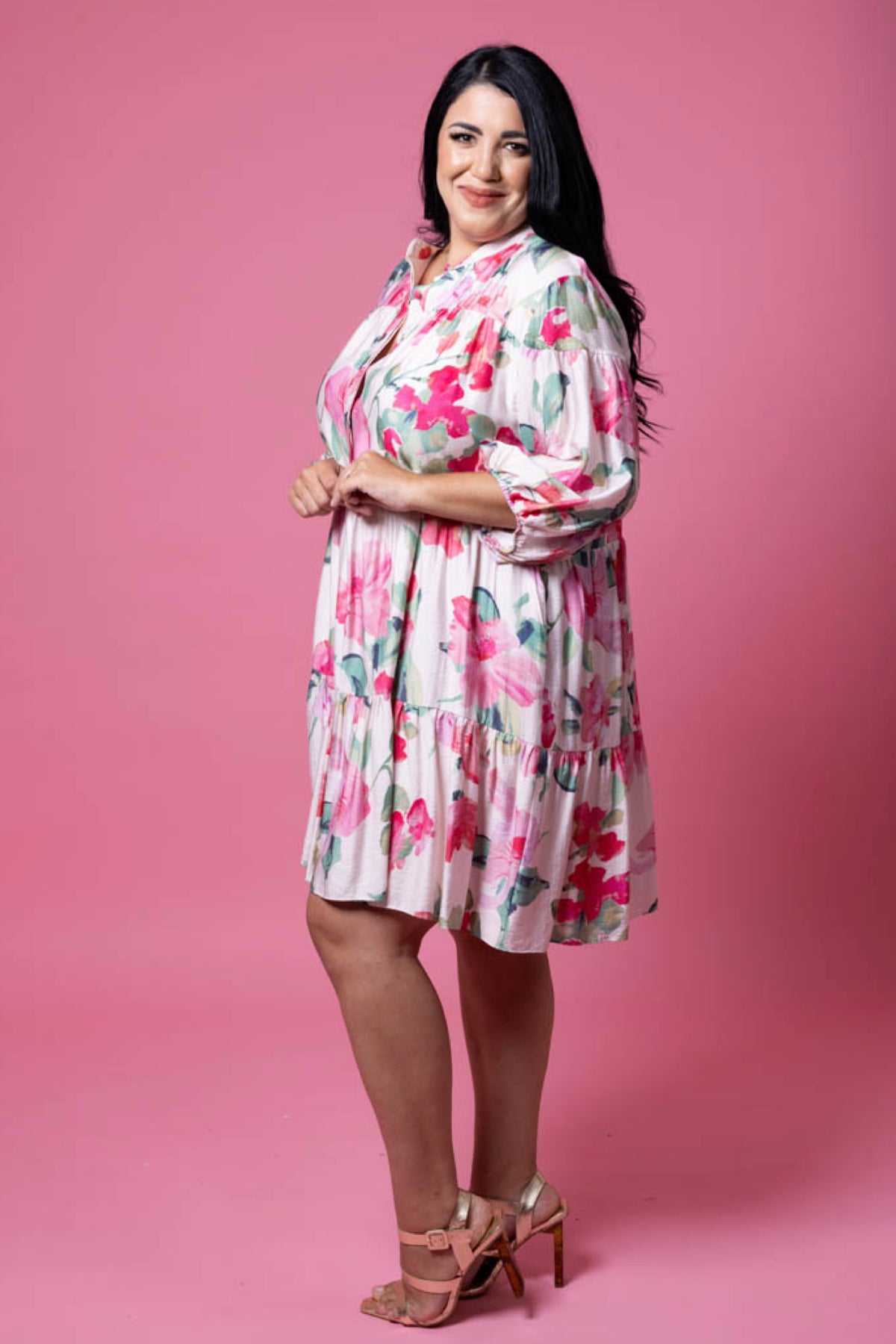 Miriam Shirt Dress Pink Floral