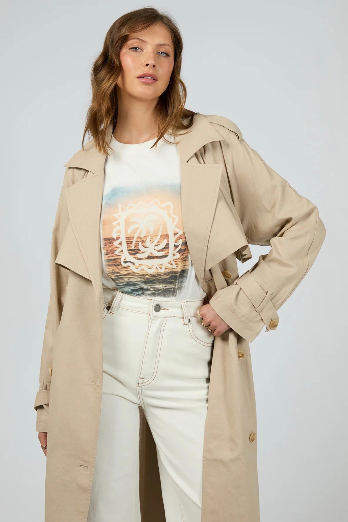 Toledo Trench Coat Bone