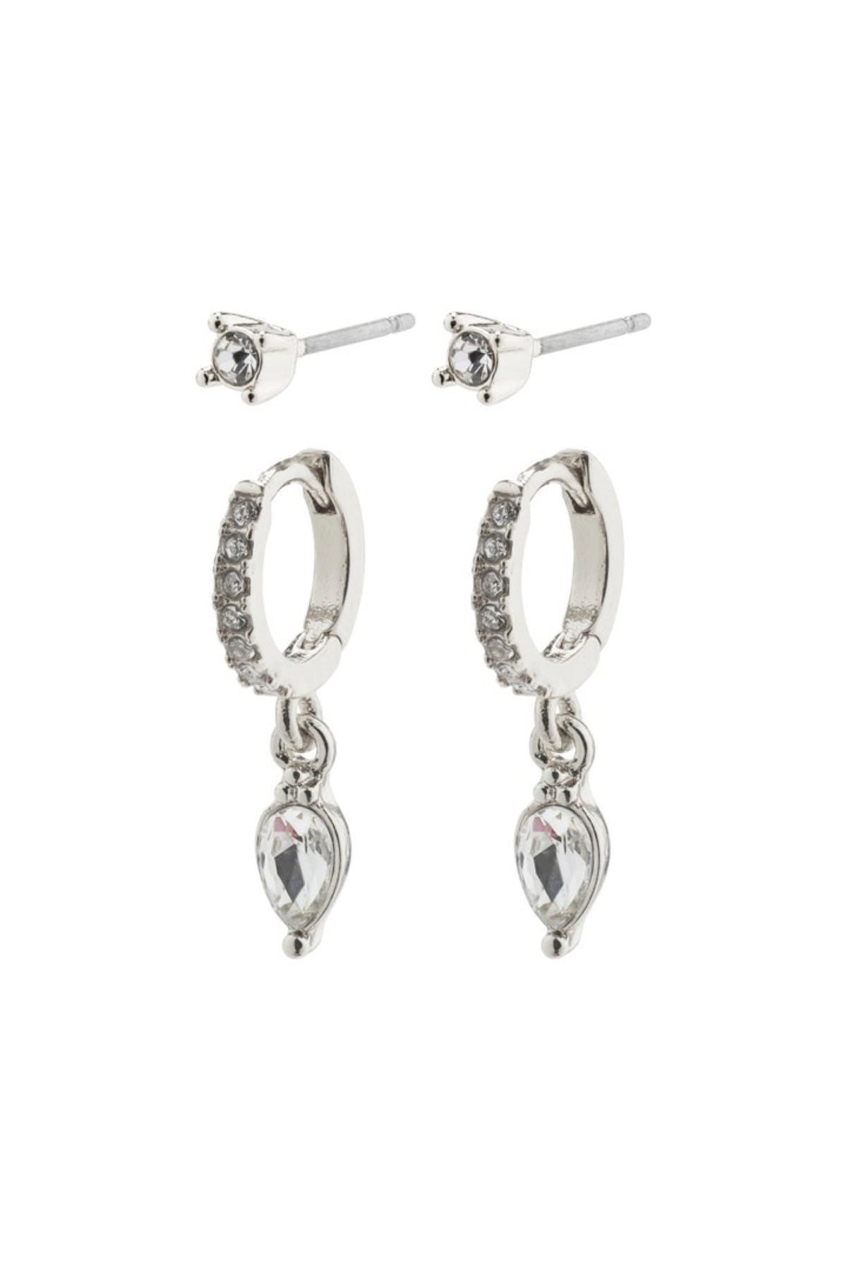 Elza Earrings Silver Plated Crystal