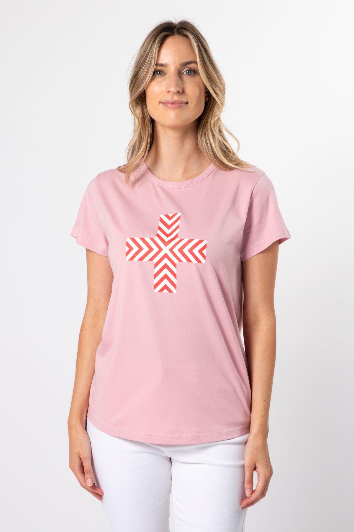 T-Shirt Blush Red Chevron