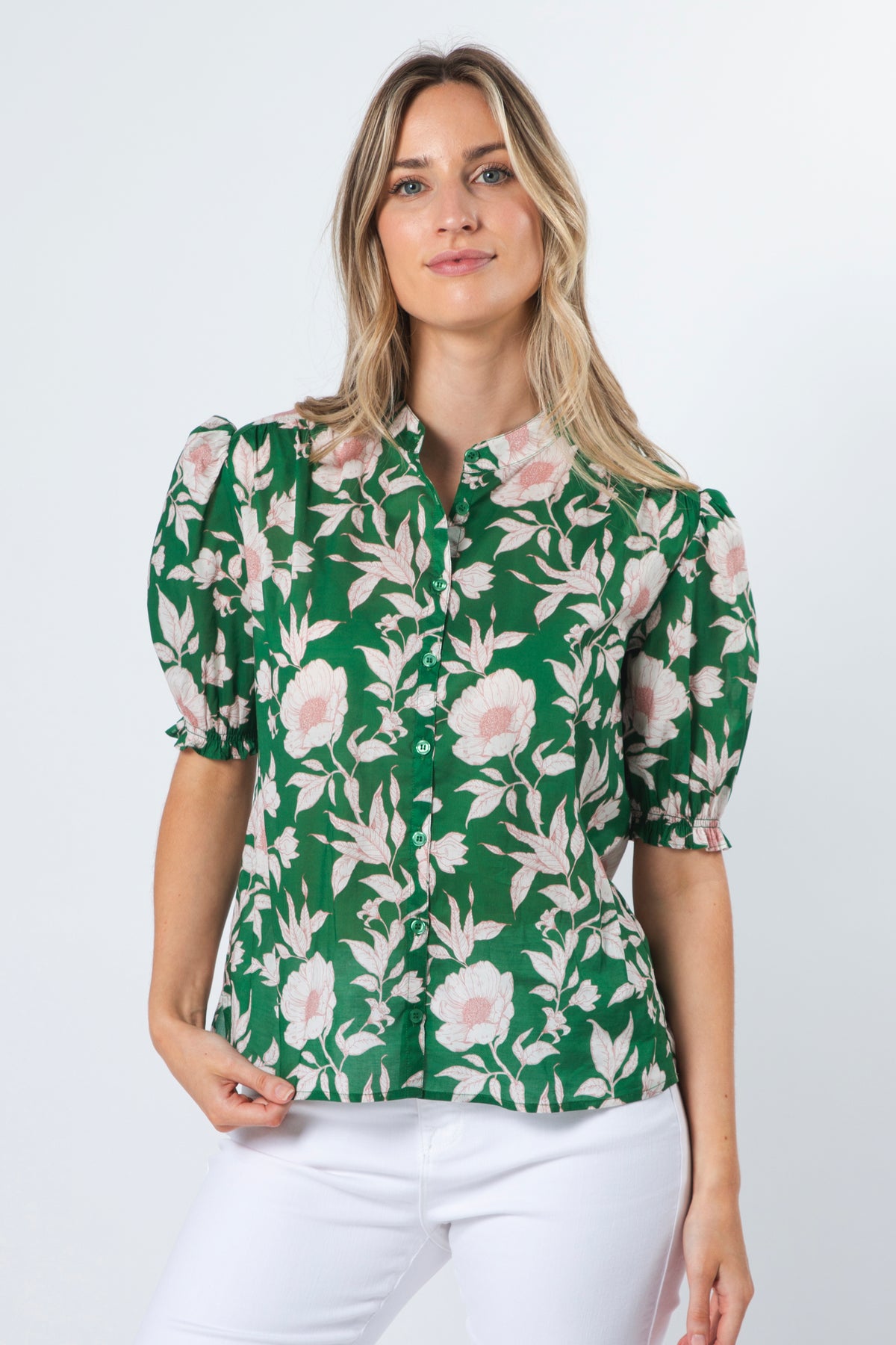 Bex Blouse Vintage Green Floral