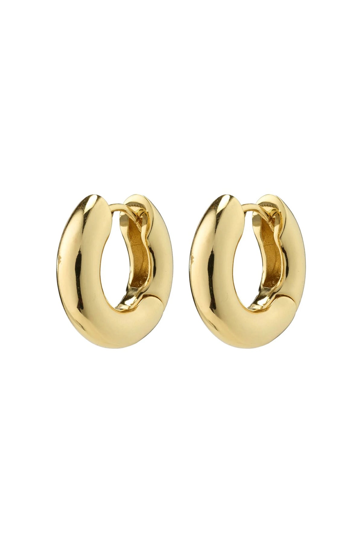 Aica Recycled Chunky Huggie Hoop Earrings Gold Plated