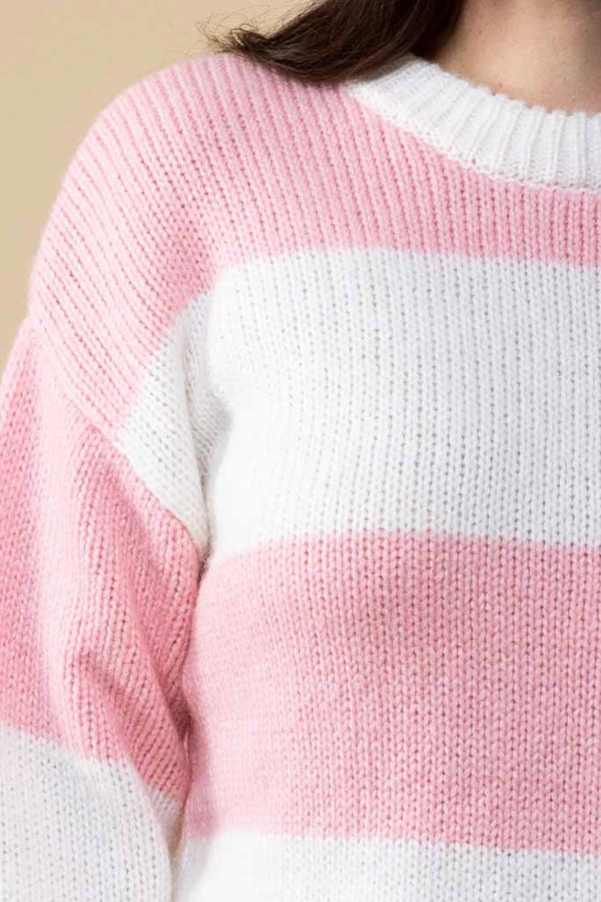 Smith Knit Jumper Pink White