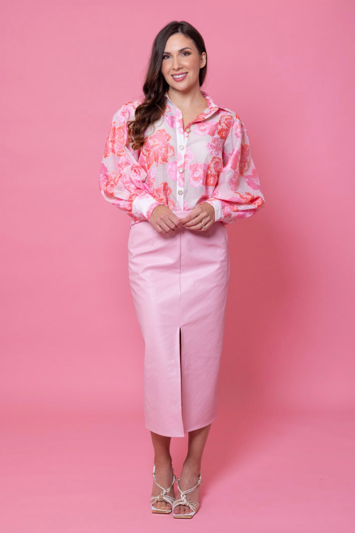 Alana Long Pencil Skirt Baby Pink