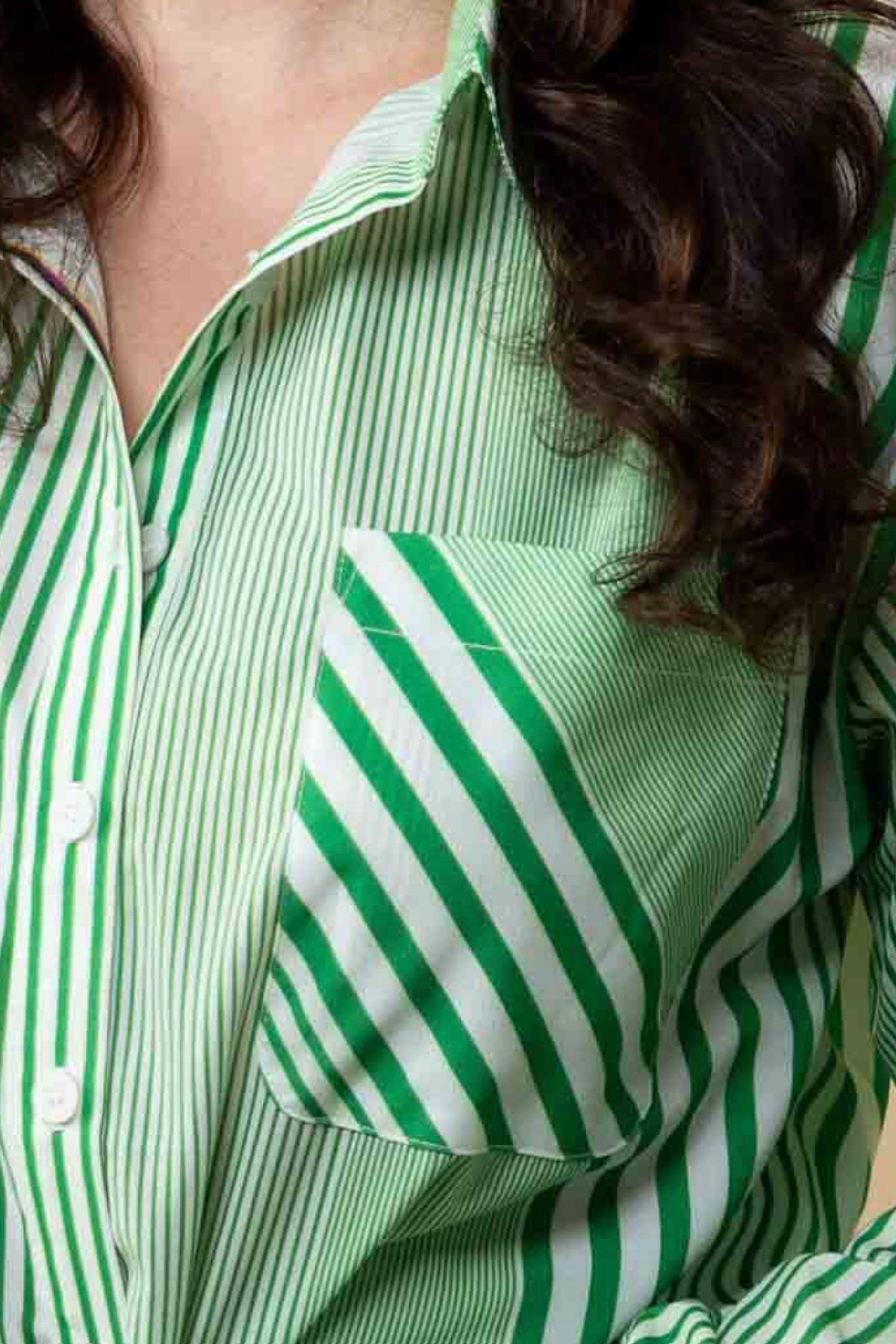 Thea Shirt Green Stripe