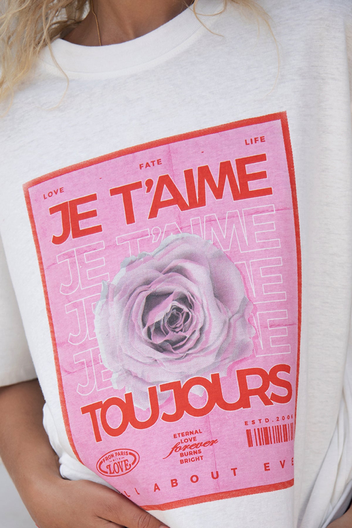 Je T'aime Oversized Tee Vintage White