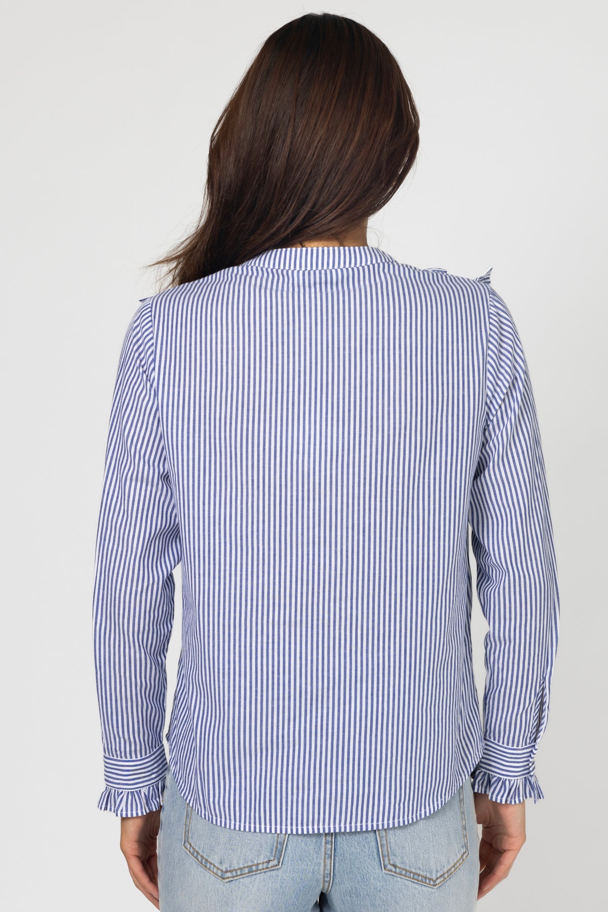 Cici Blouse Navy Stripe