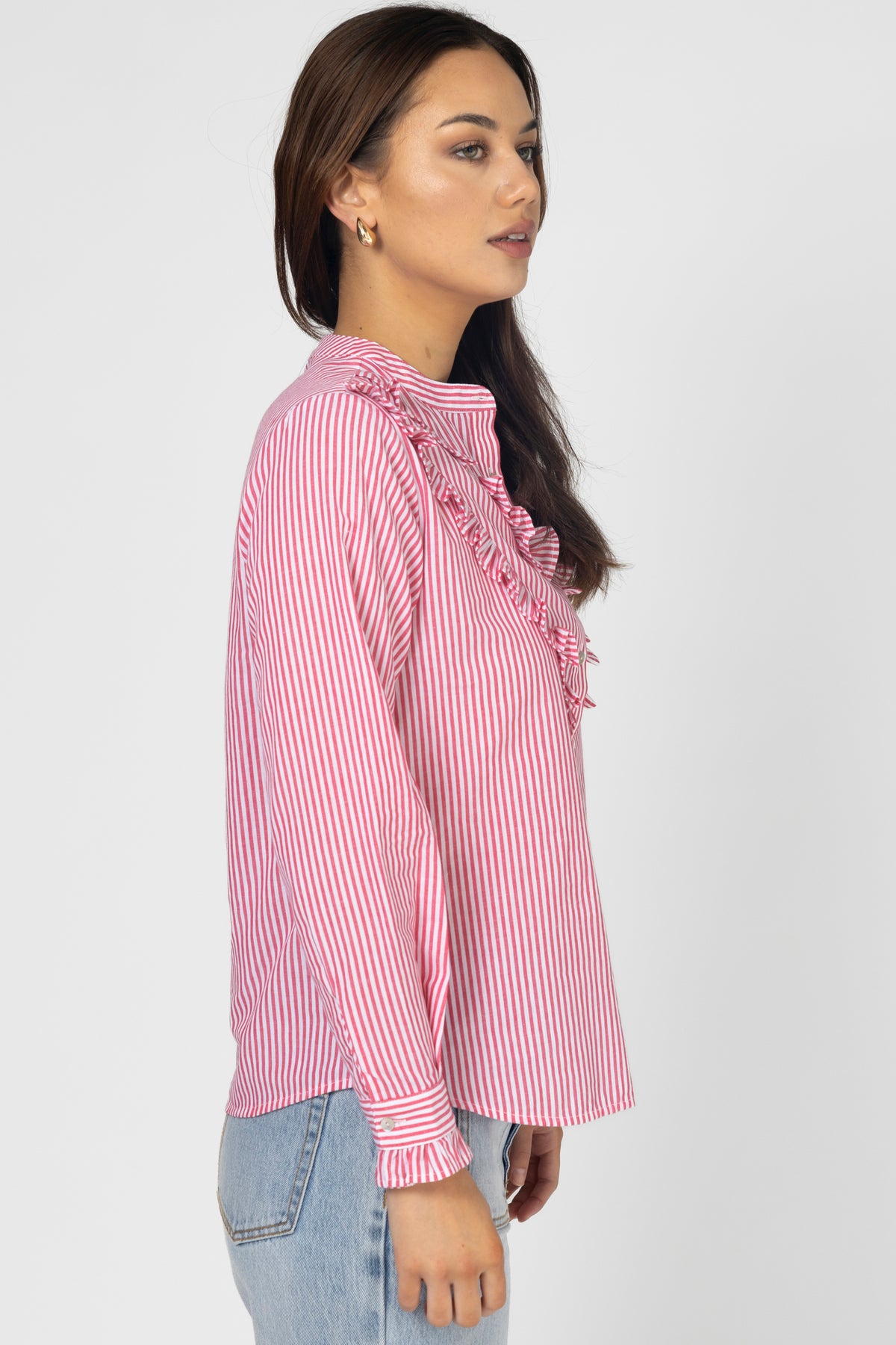 Cici Blouse Tomato Stripe